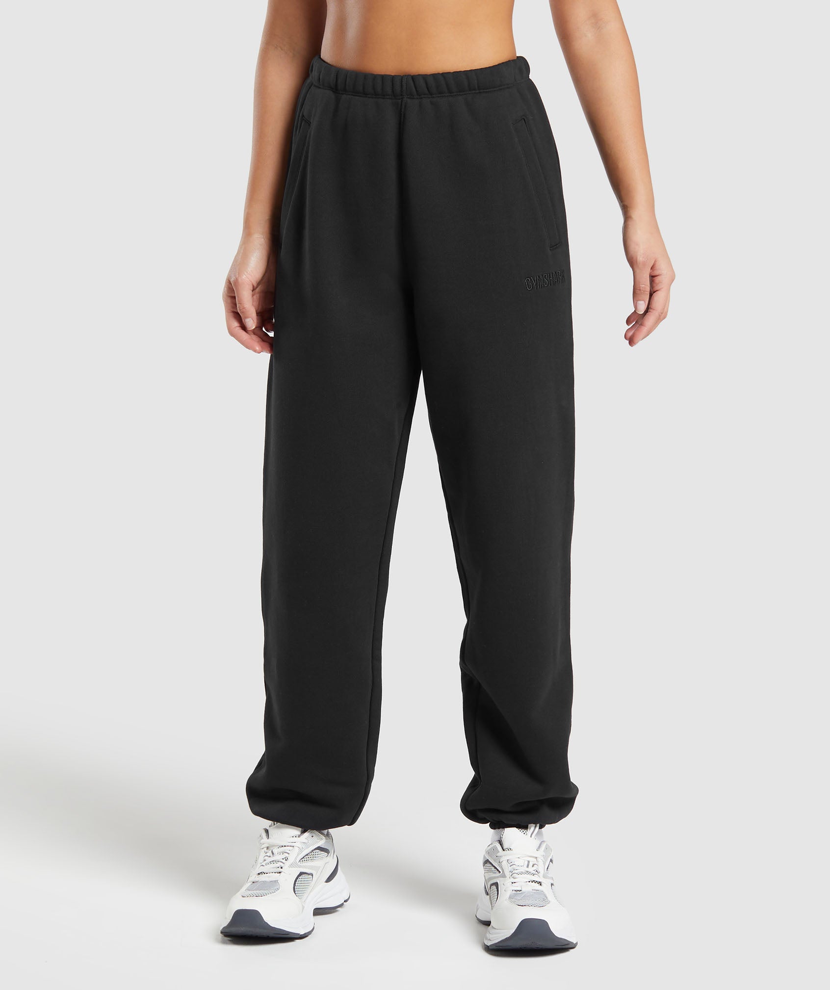 Heavyweight Loopback Sweat Joggers in Black - view 1