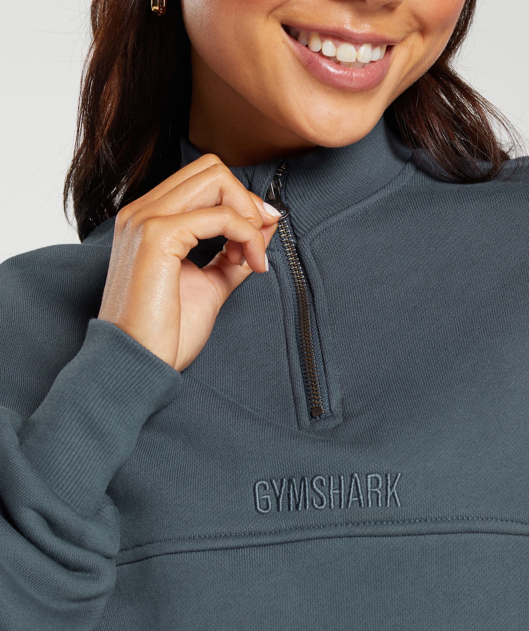 Heavyweight Loopback Sweat Pullover in Titanium Blue - view 5
