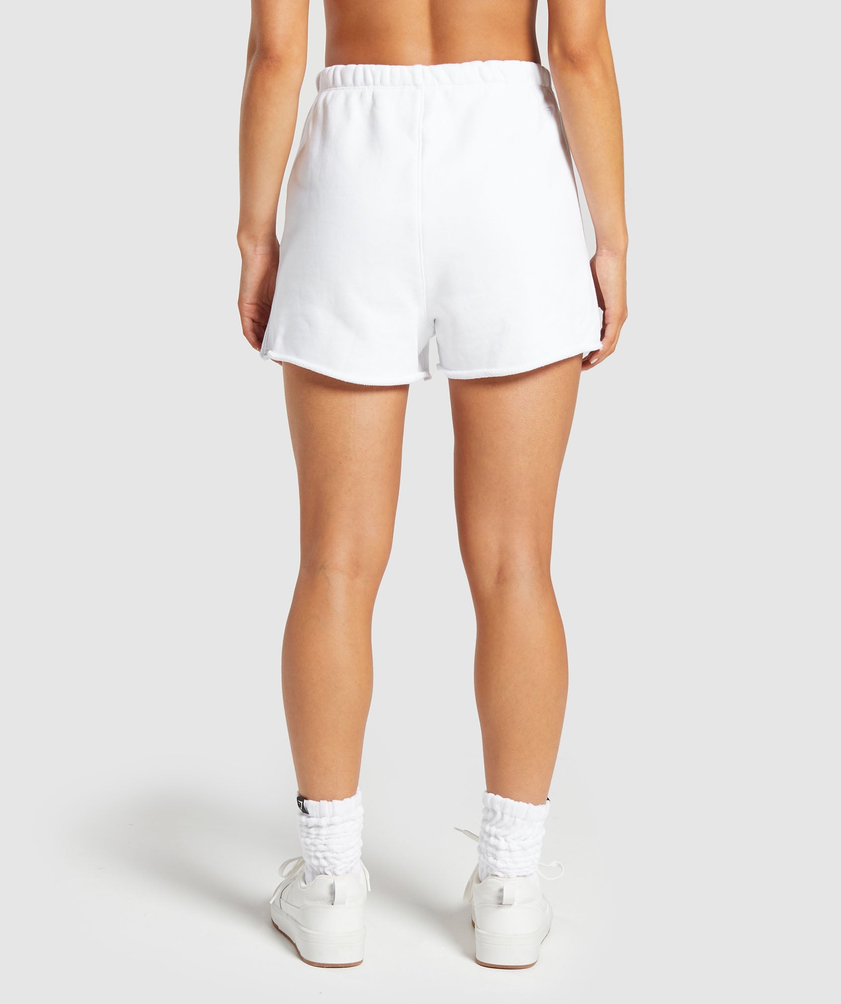 Loopback Sweat Shorts in White - view 2