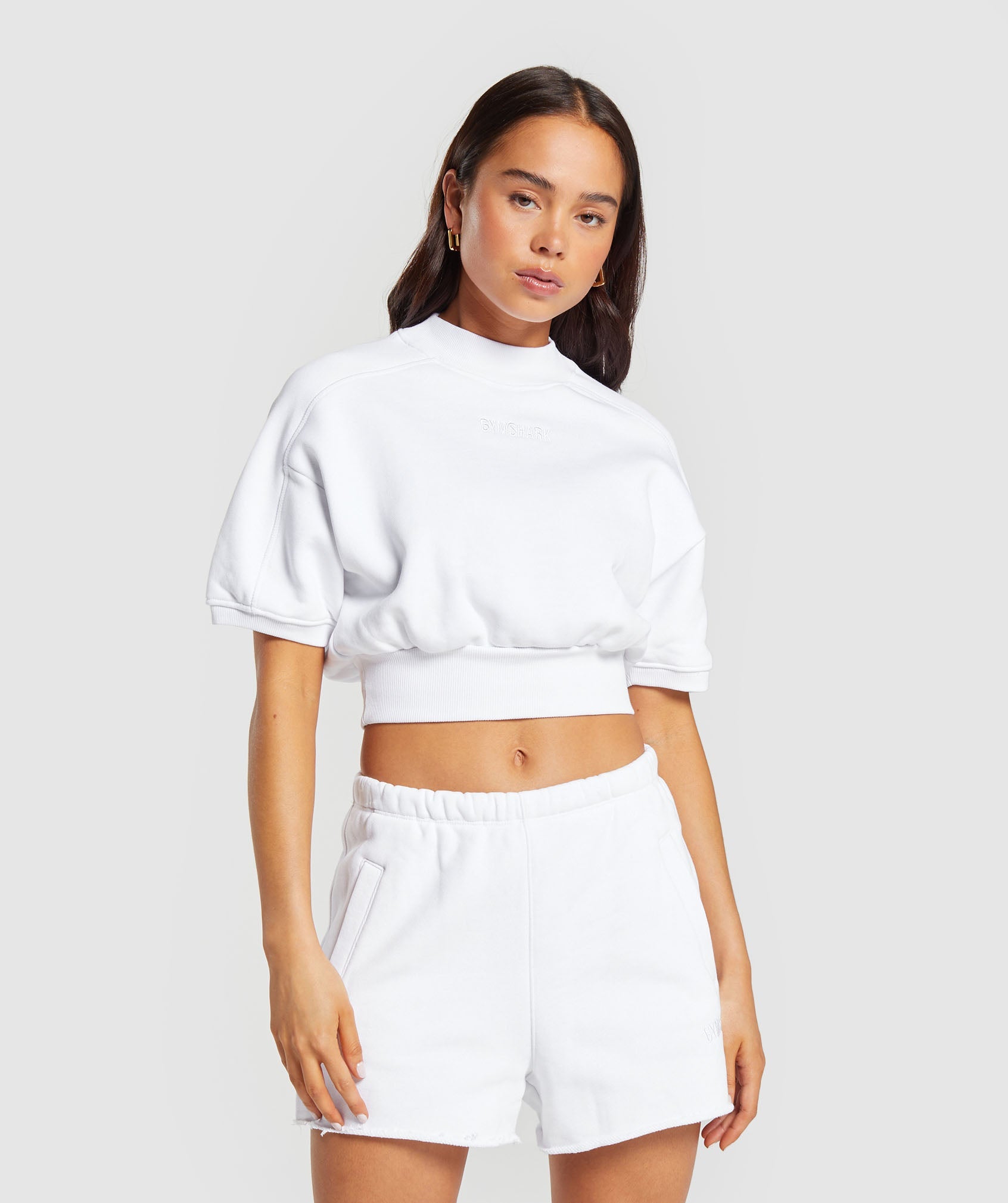 Loopback Sweat Trend Pullover in White - view 1