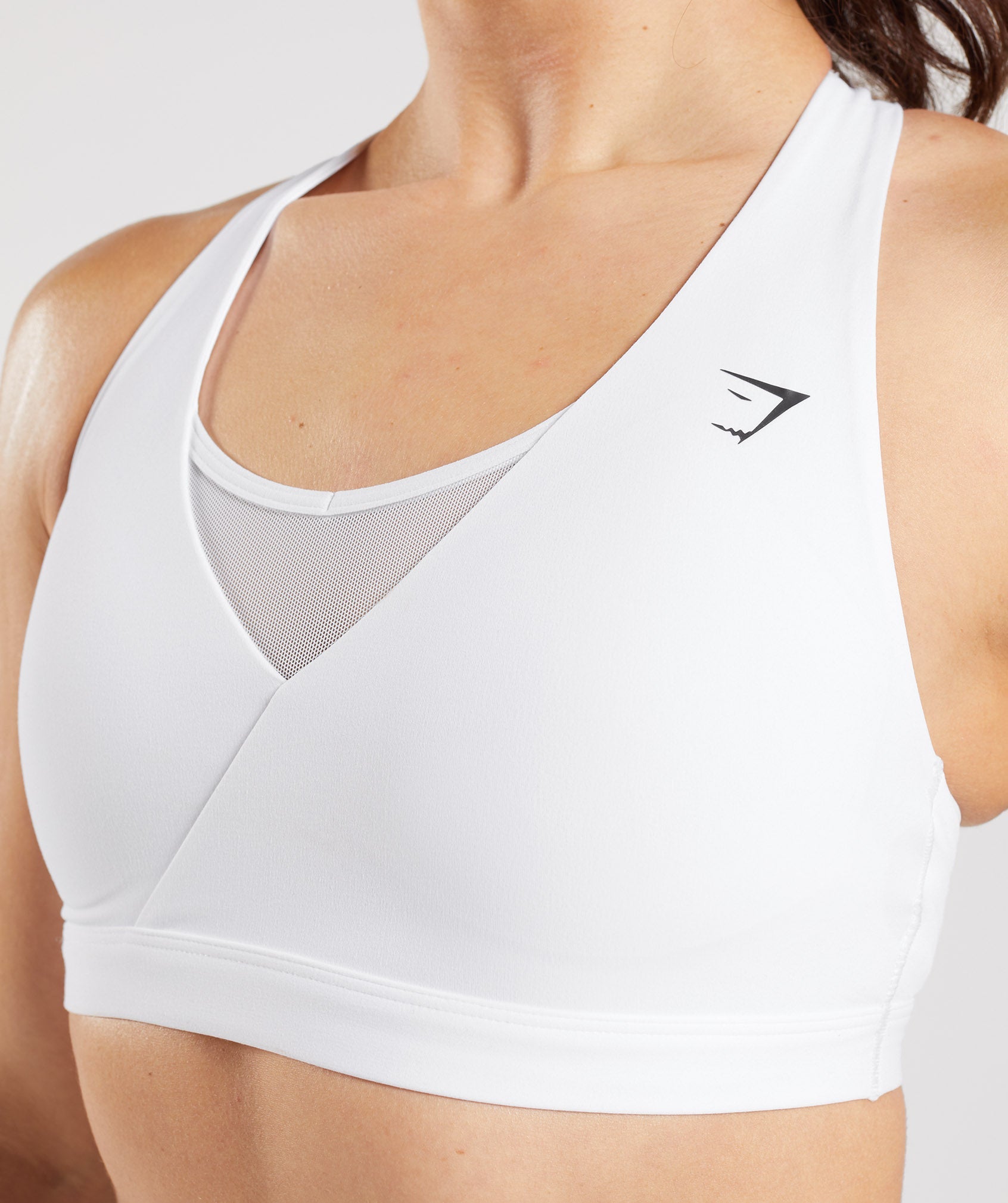 Crossover Sports Bra in White - view 6
