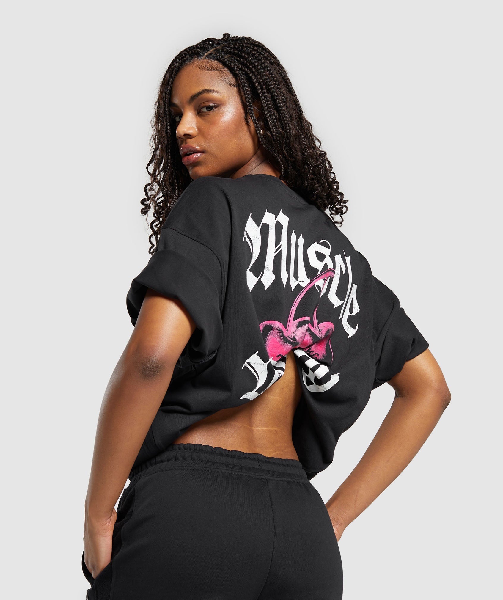 Miami Graphic T-Shirt in Black/Soft White/Valley Pink - view 3