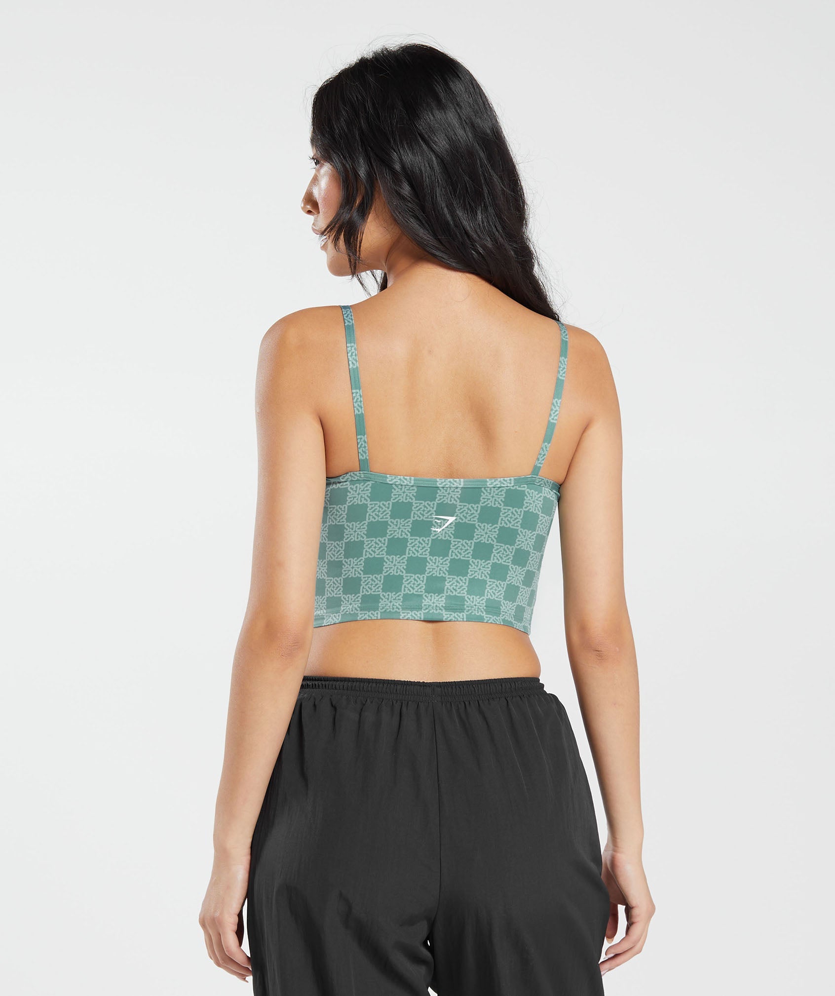 Monogram Crop Cami Tank in Frost Teal - view 2