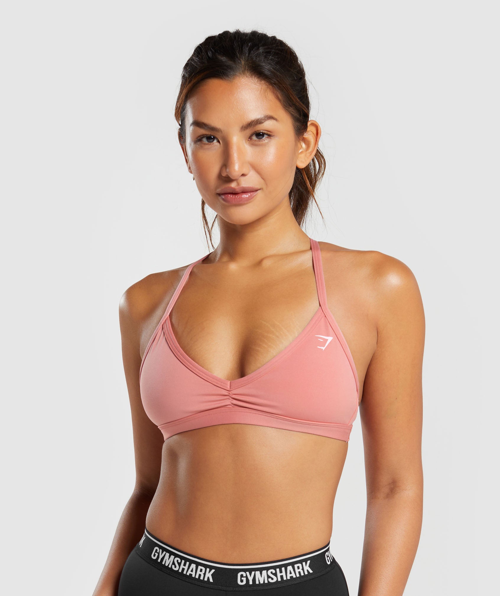 Gymshark Ruched Strappy Sports Bra - White