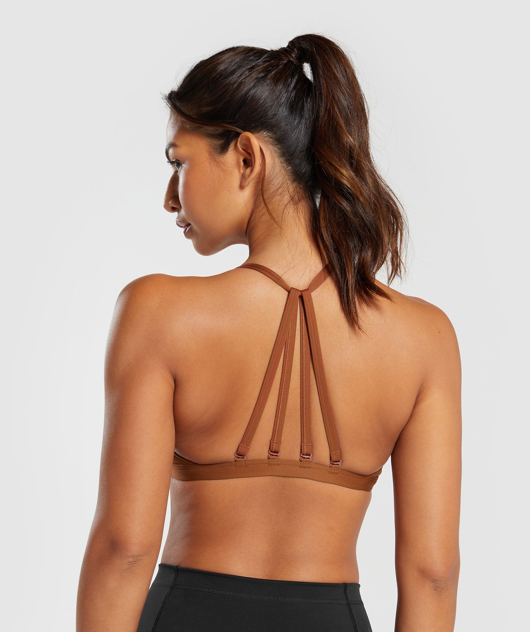 Brown Racer Sports Bra - TK Maxx UK