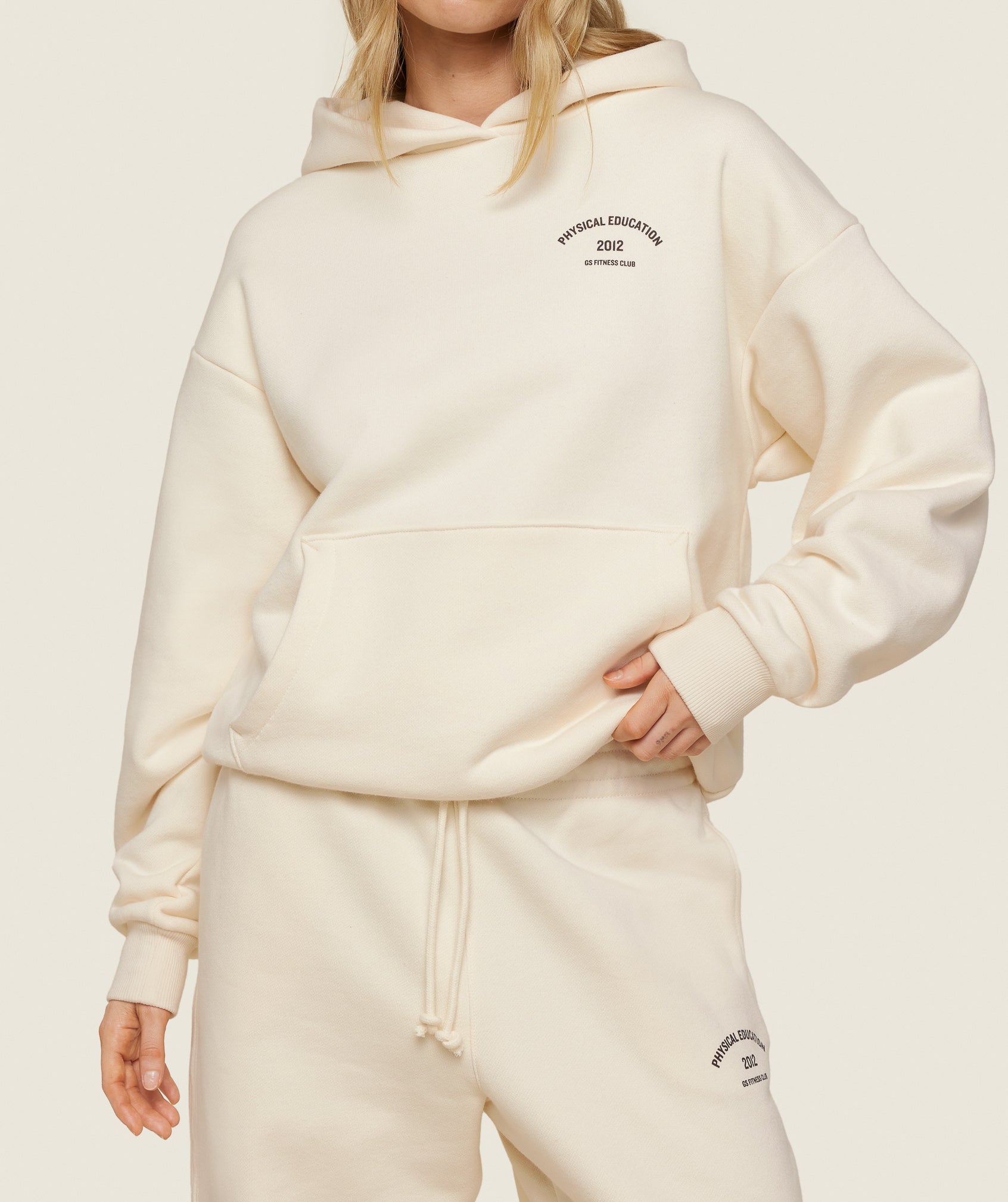 Phys Ed Graphic Hoodie in Ecru White - view 3