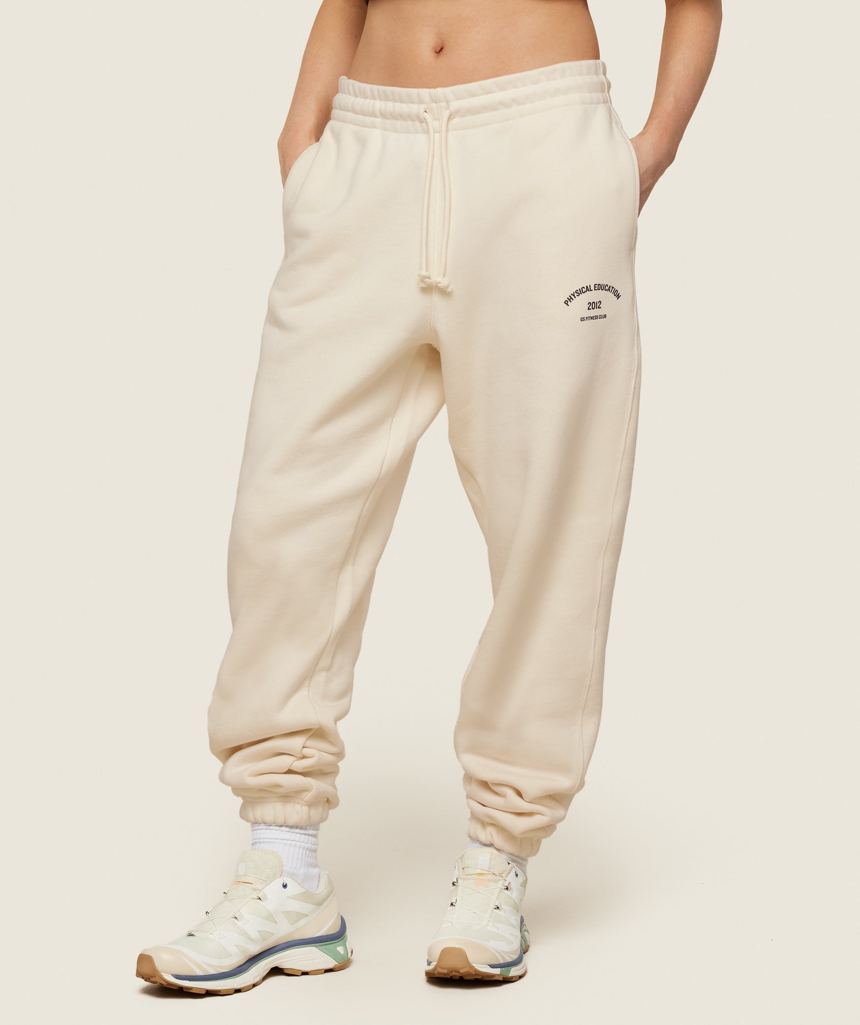 Phys Ed Graphic Sweatpants in Ecru White - view 1