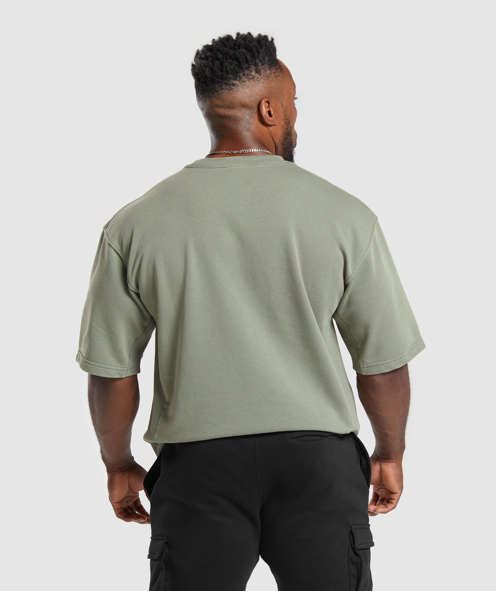 Power Washed Short Sleeve Crew in Dusk Green - view 2