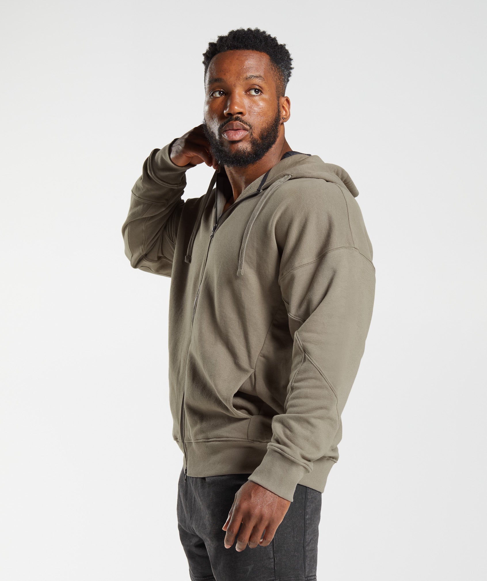 Power Zip Hoodie in Earthy Brown - view 3