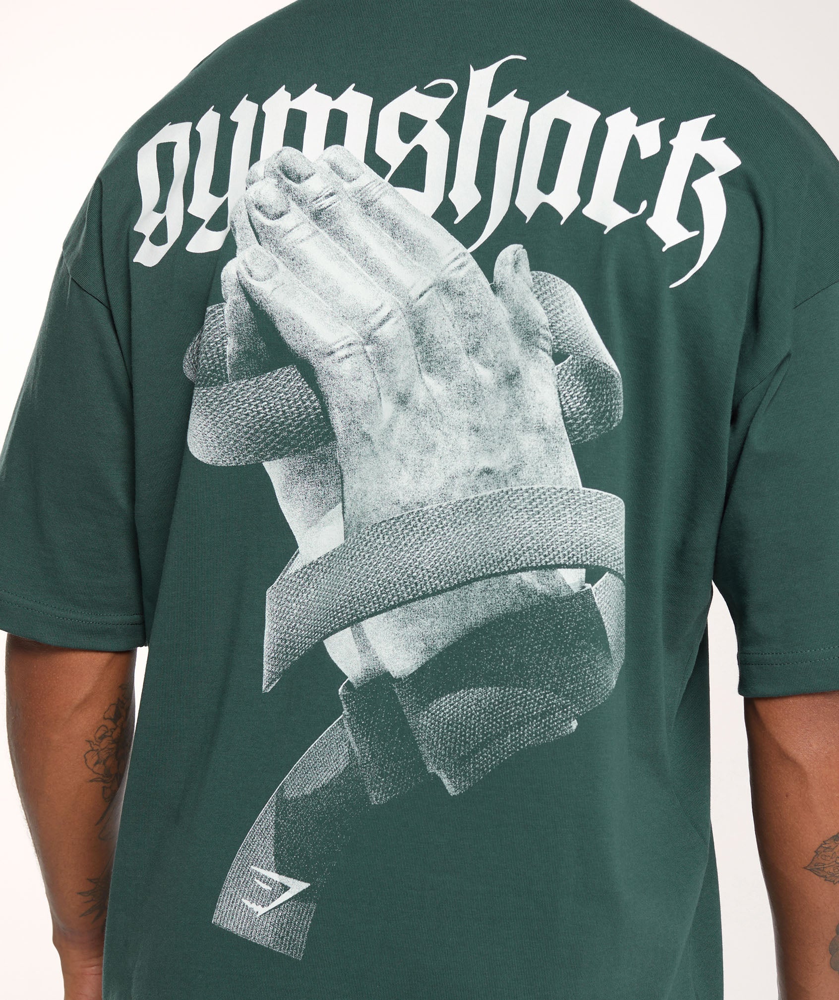 Prayer Hands T-Shirt in Fog Green - view 6