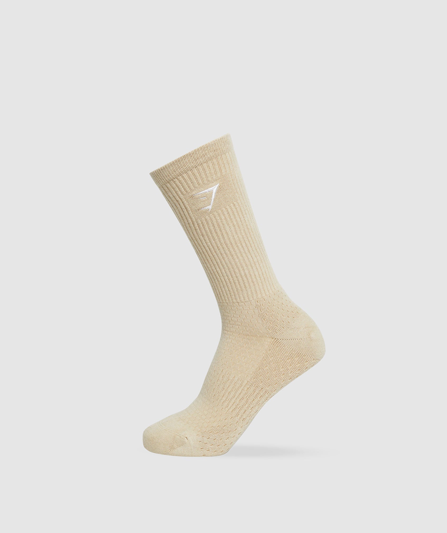 Gymshark Crew Socks 3pk - White/Light Grey Core Marl/Black