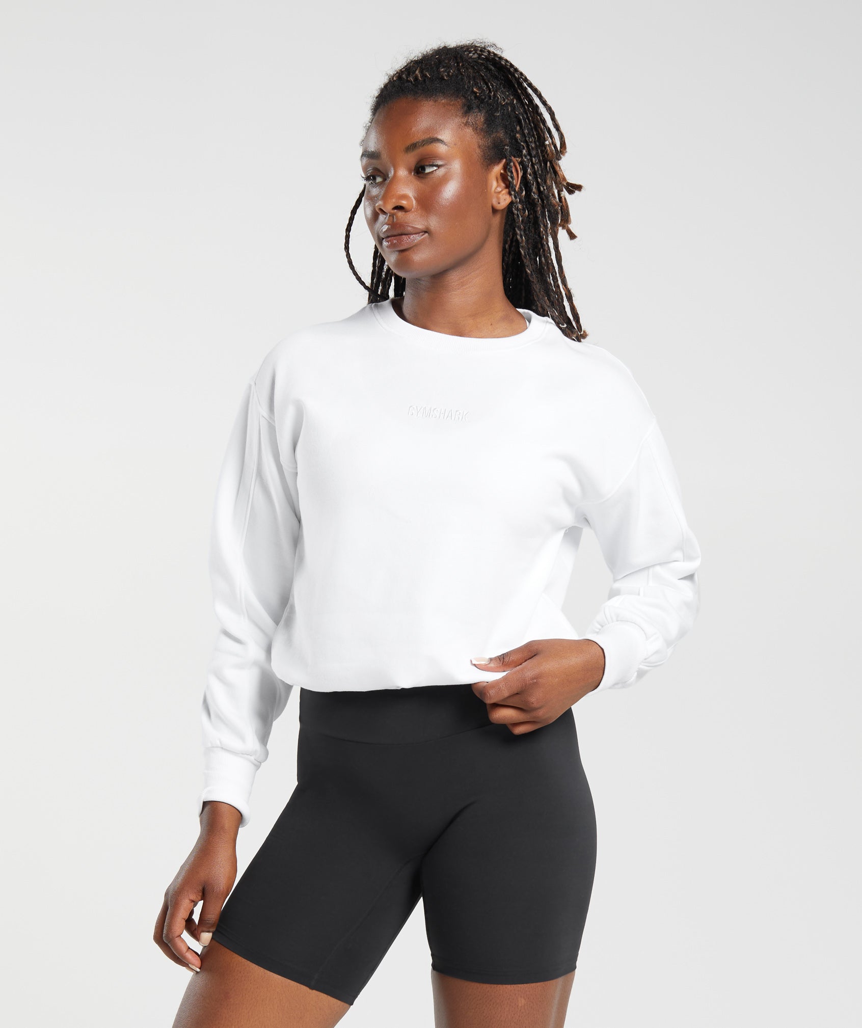 Gymshark Pulse Pullover - White | Gymshark