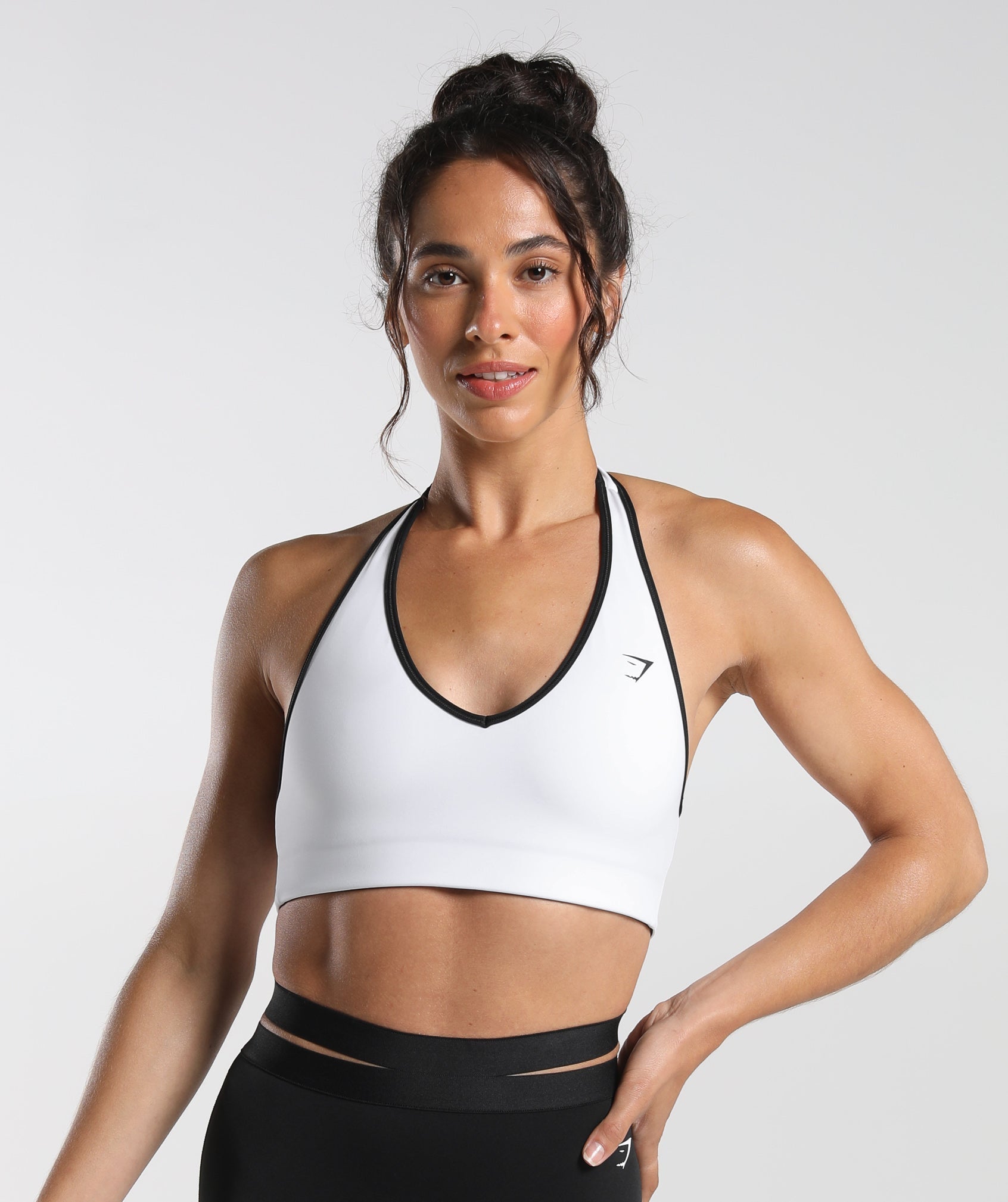 Gymshark Reversible Halterneck Sports Bra - Black/White