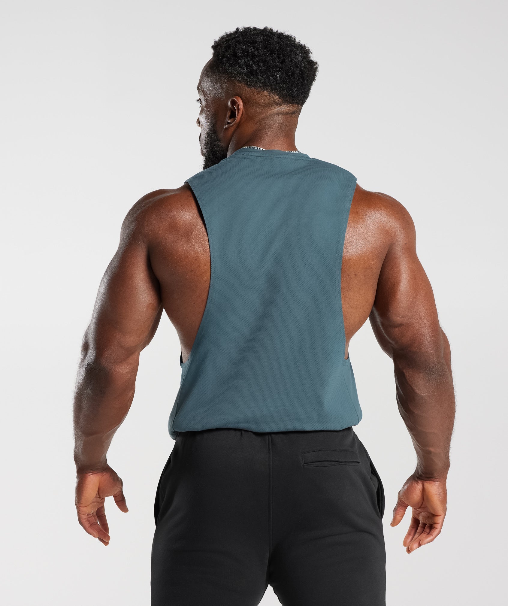 React Drop Arm Tank in Denim Teal - view 2