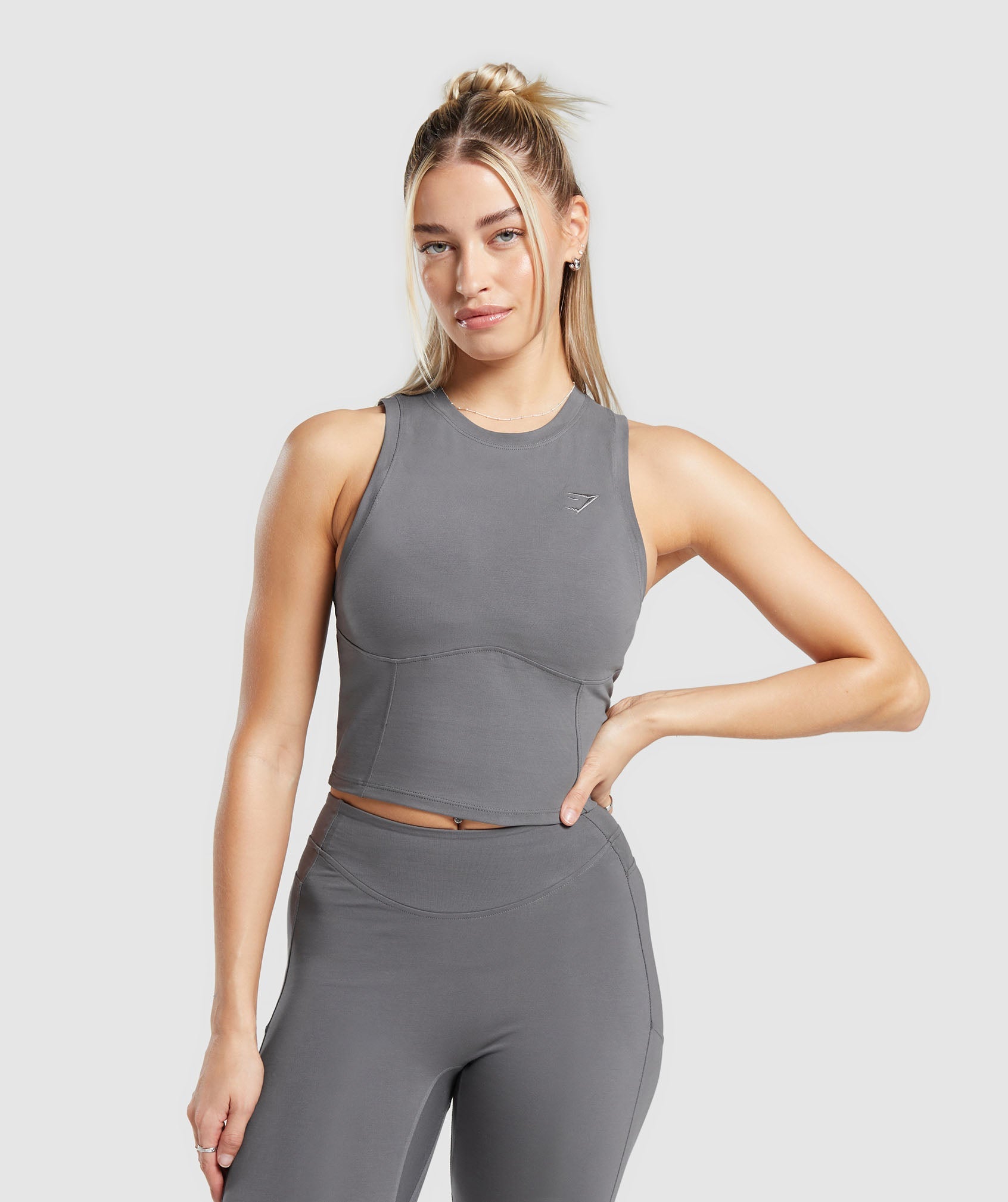 90 Degree By Reflex Seamless V-neck Crop Rib Tank In Teracotta