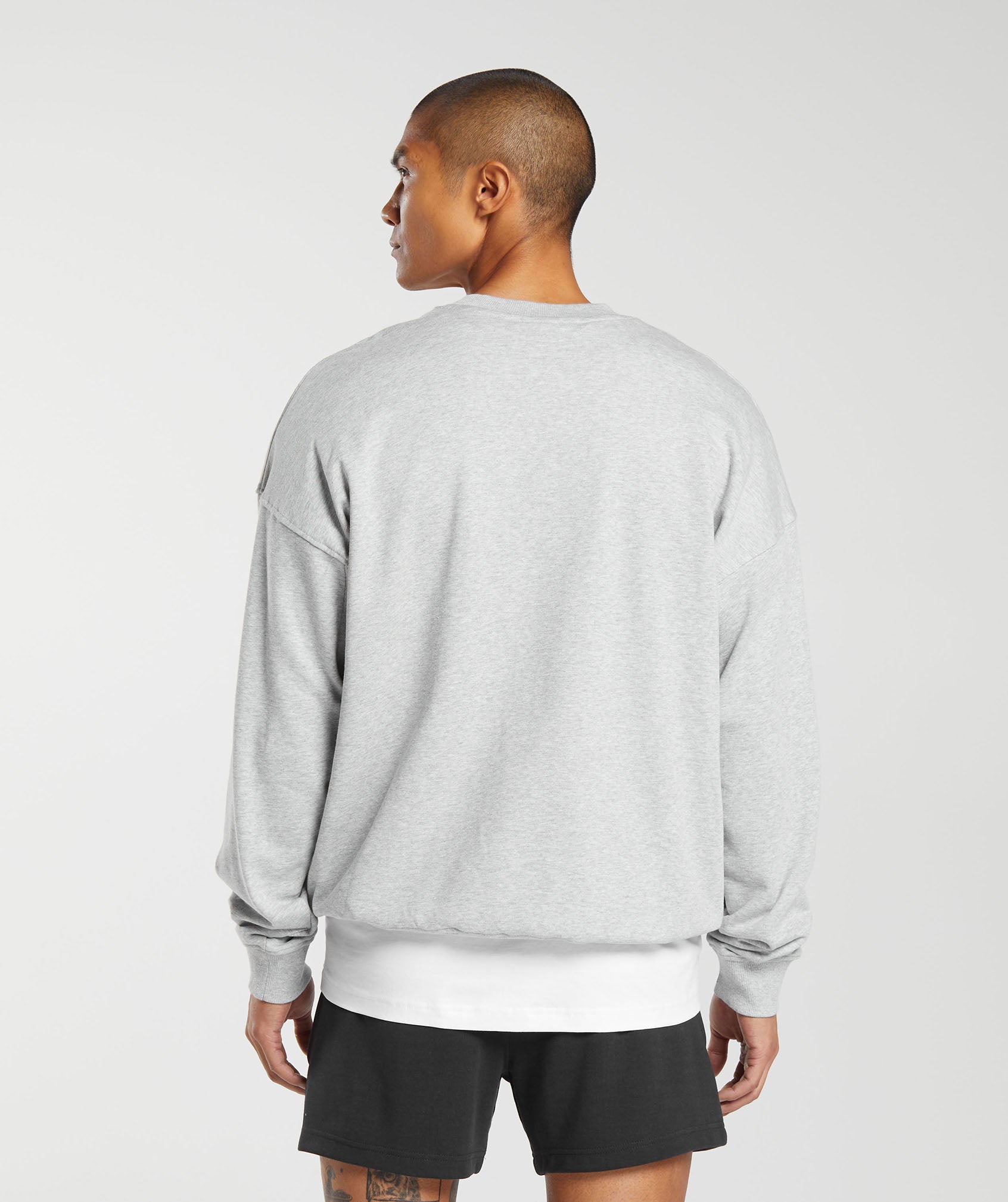 Rest Day Essential Crew in Light Grey Core Marl - view 2