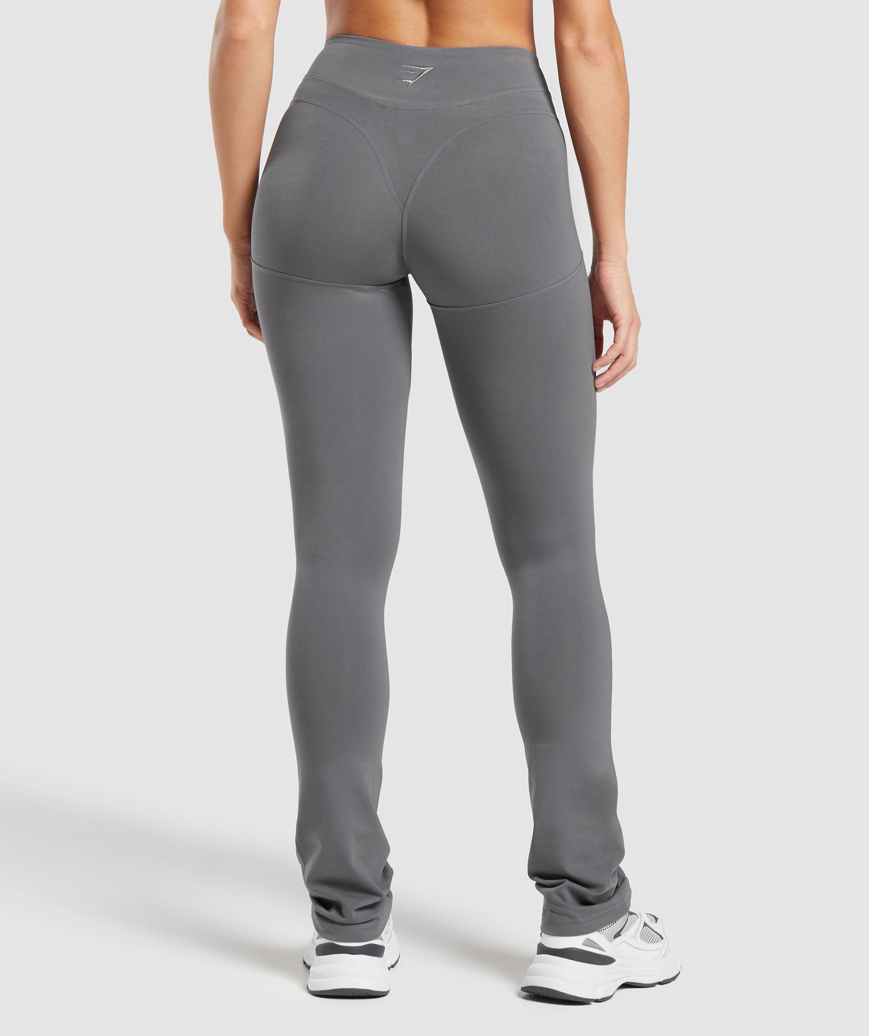Rest Day Boot Cut Cotton Leggings in Brushed Grey - view 2