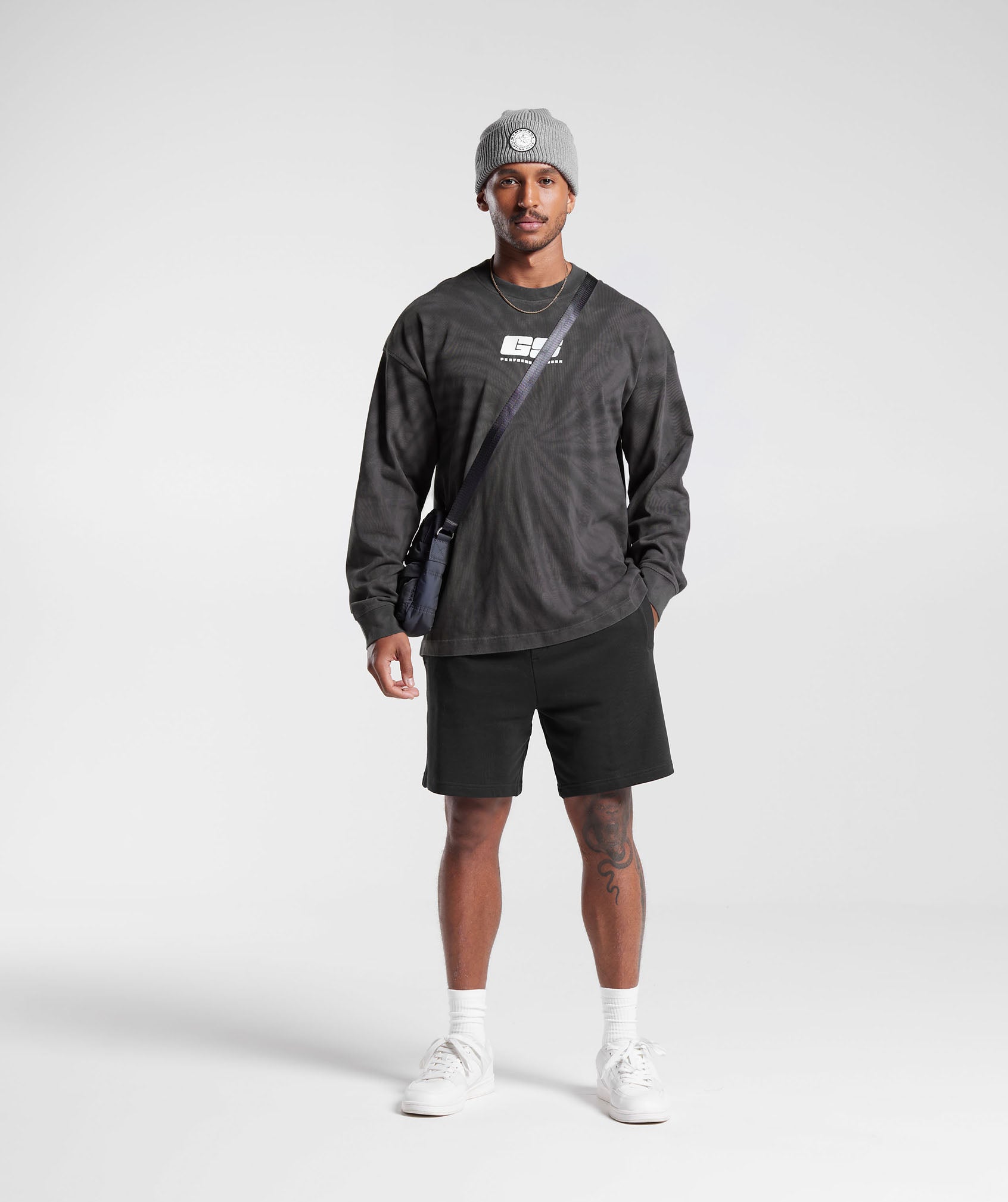 Rest Day Long Sleeve T-Shirt in Silhouette Grey/Black/Spiral Optic Wash - view 4
