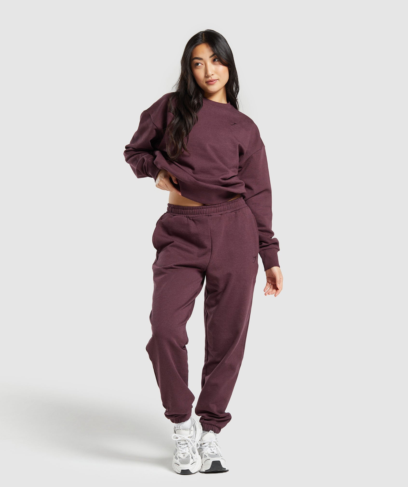 Rest Day Sweats Crew in Deep Plum Marl - view 4