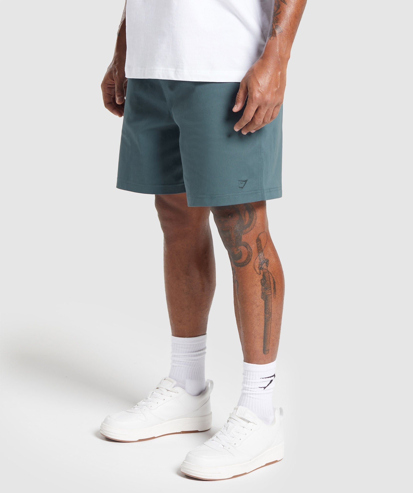 Rest Day Woven Shorts in Smokey Teal - view 3