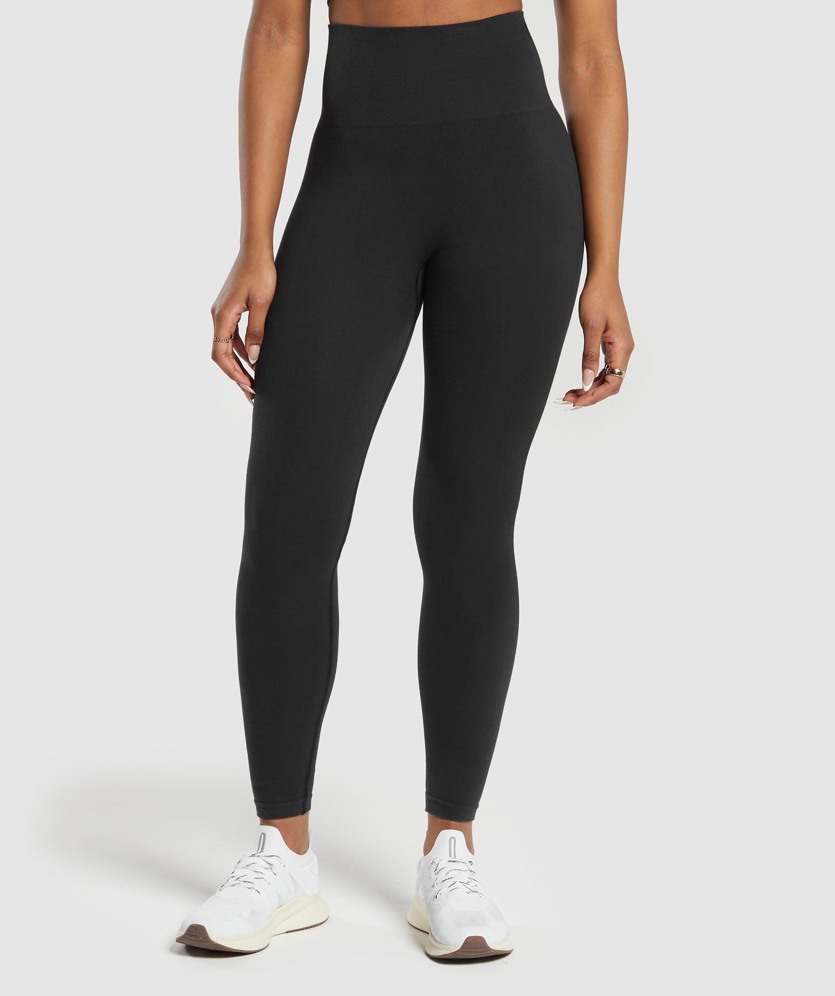 Cotton Seamless Leggings in Black