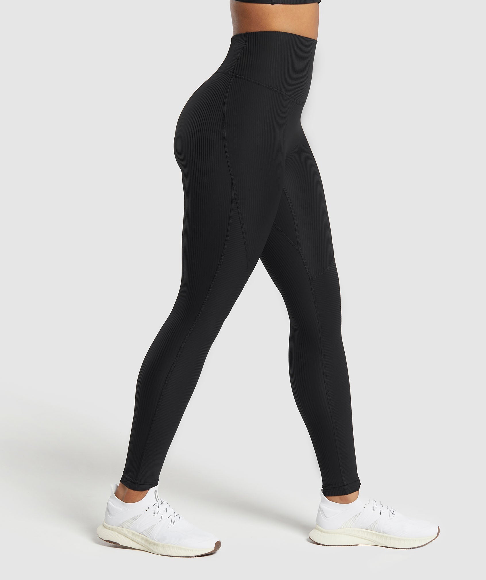 Ribbed Legging in Black - view 3