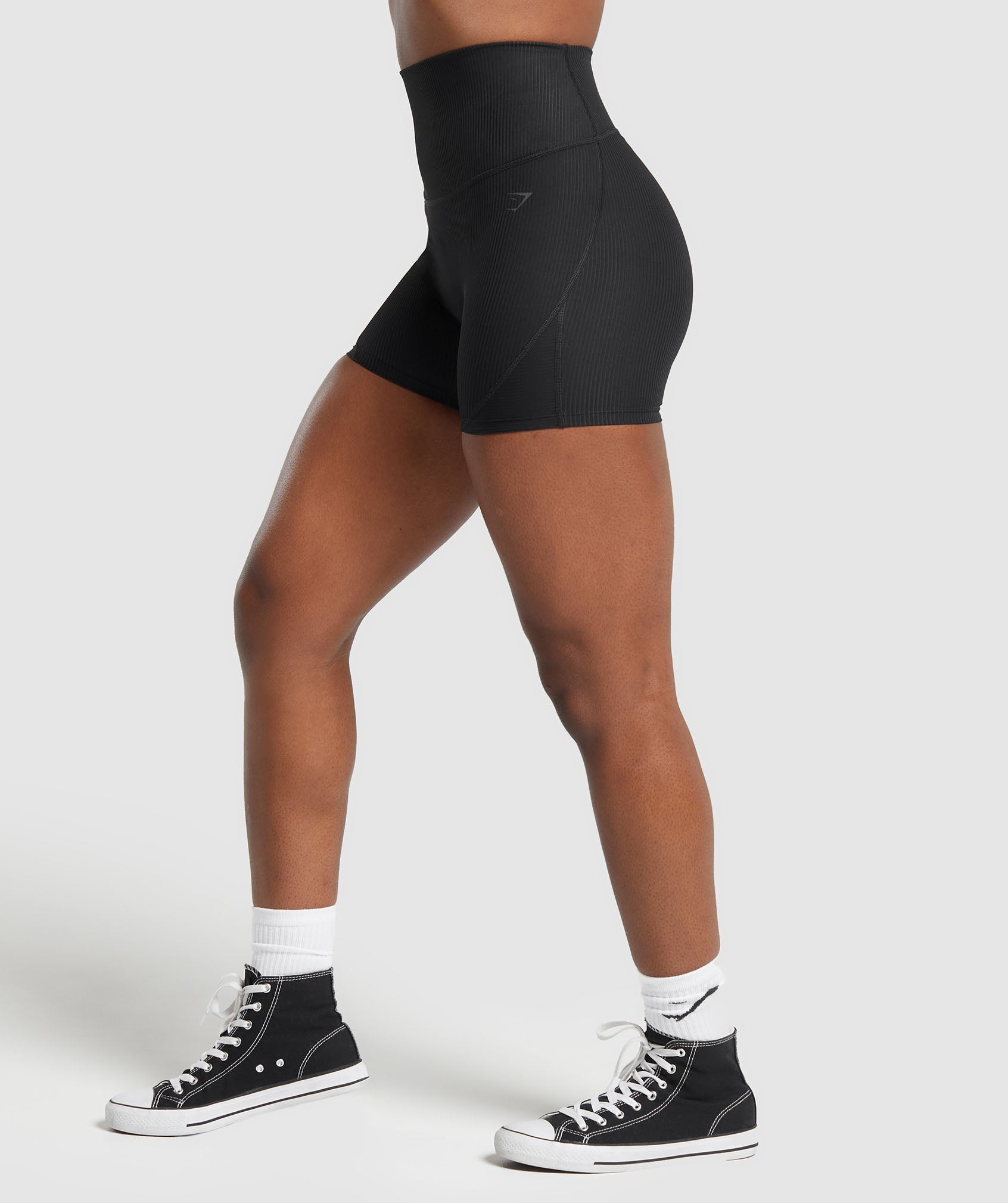 Ribbed Shorts in Black - view 3