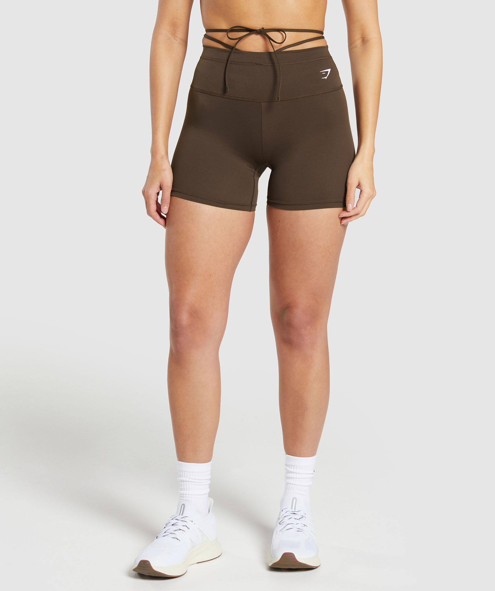 Ribbon Tie Waisted Shorts in Archive Brown