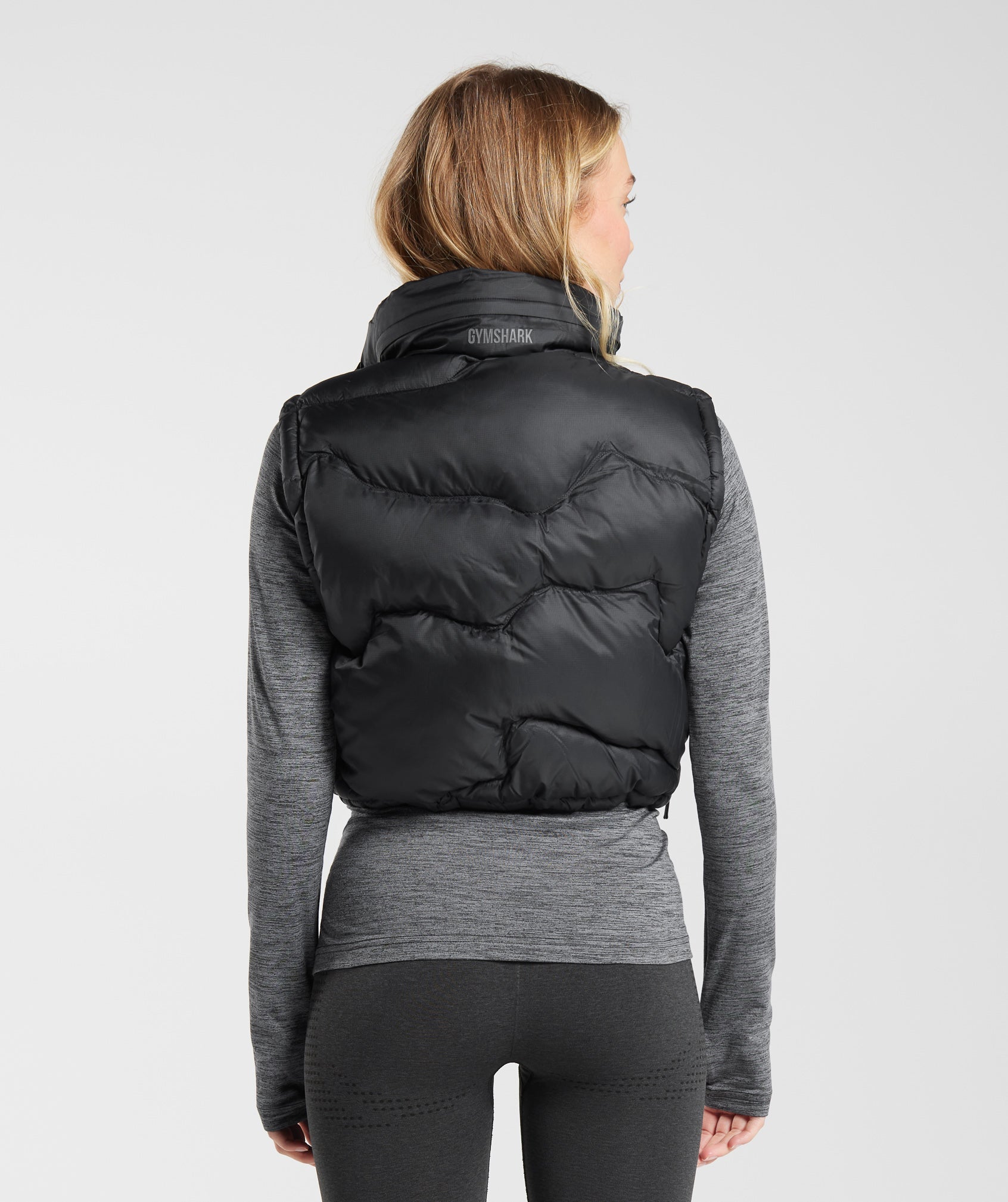 Ross Midi Puffer Gilet in Black - view 2