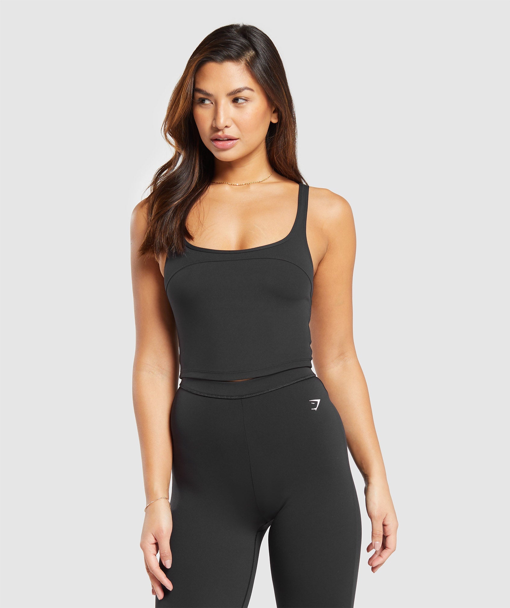 Gymshark Crop Mesh Tank - Black