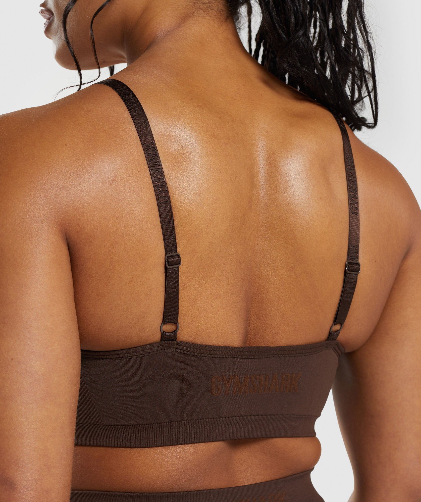 Seamless V Neck Bralette in Archive Brown - view 5