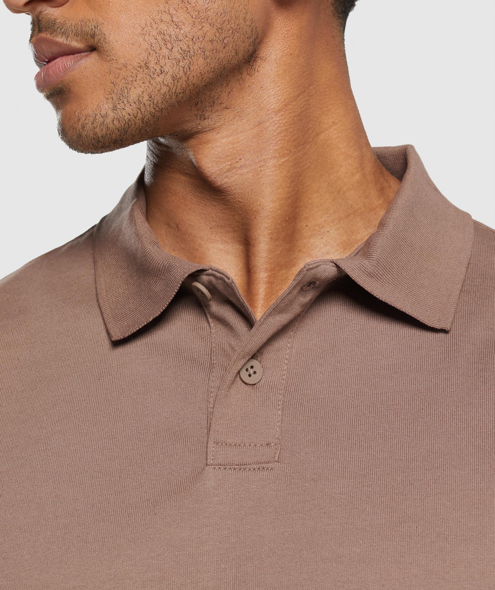 Short Sleeve Polo in Mocha Mauve - view 5