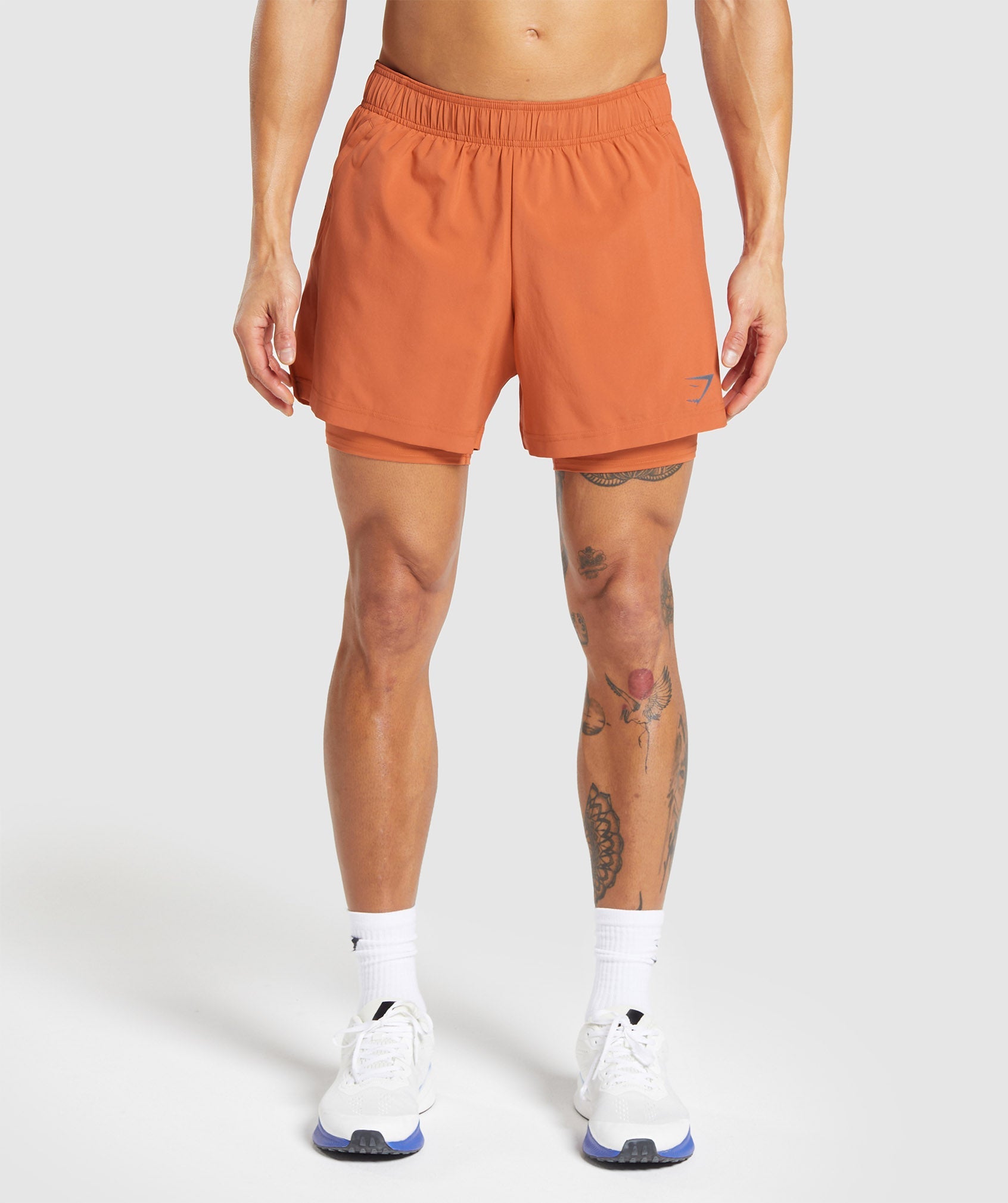 Sport 5" 2 In 1 Shorts in Muted Orange/Muted Orange