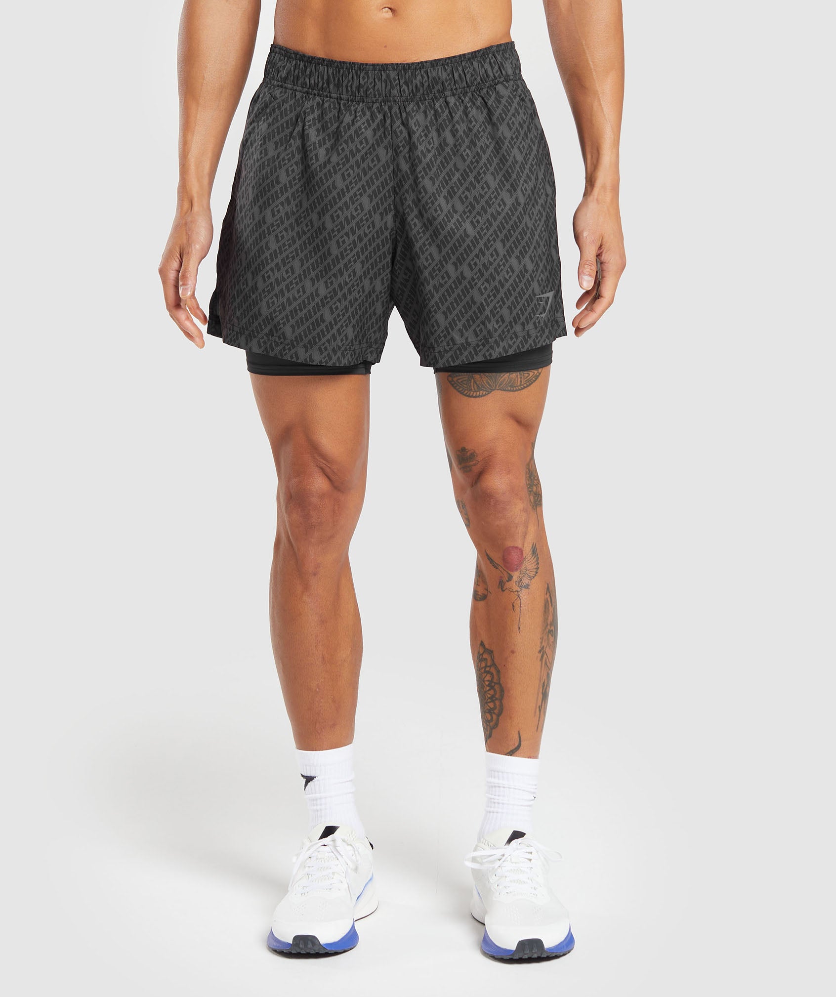 Sport 5" 2 In 1 Shorts in Asphalt Grey/Black