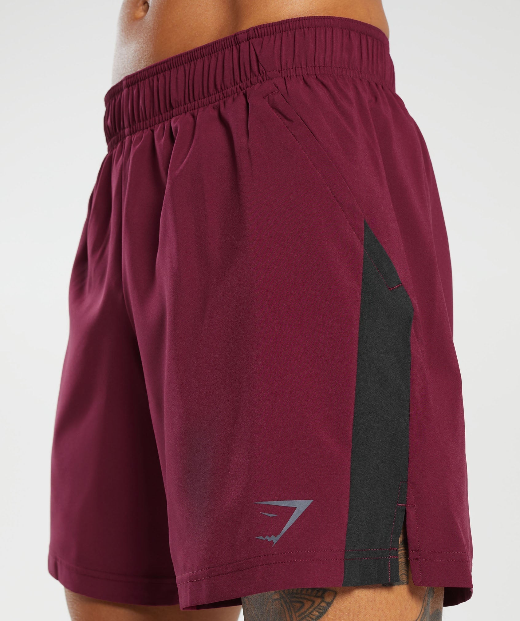 Sport  7" Shorts in Plum Pink/Black - view 6