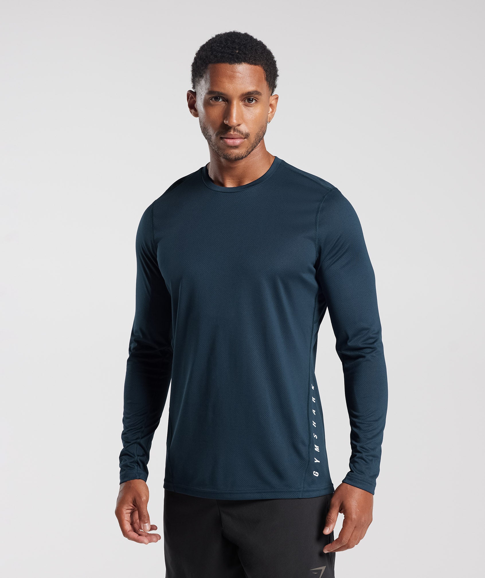Gymshark Sport Long Sleeve T-Shirt - Navy/Black Marl | Gymshark
