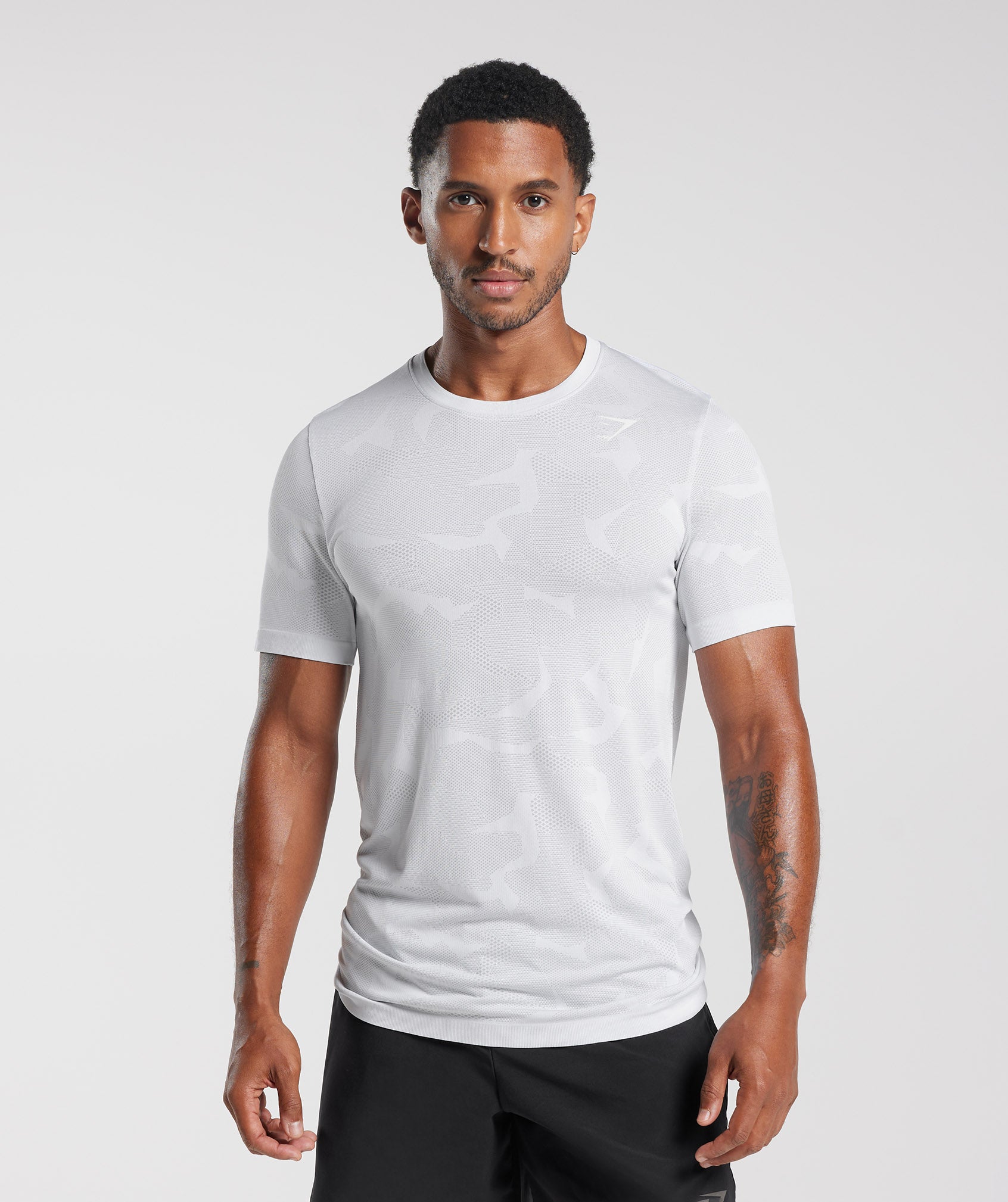 Sport Seamless T-Shirt in White/Smokey Grey - view 1