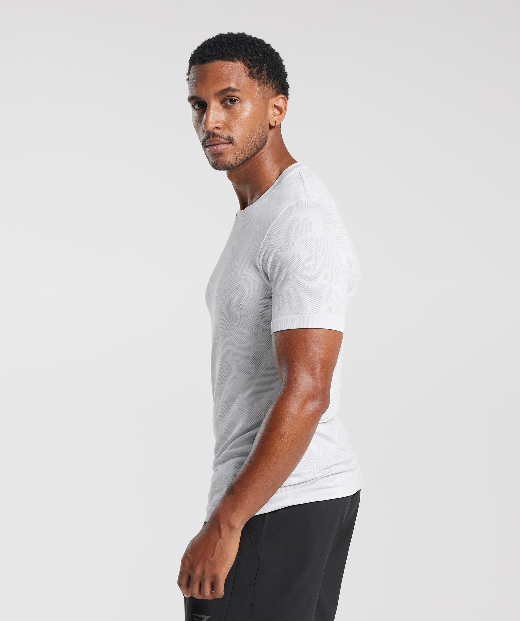 Sport Seamless T-Shirt in White/Smokey Grey - view 3