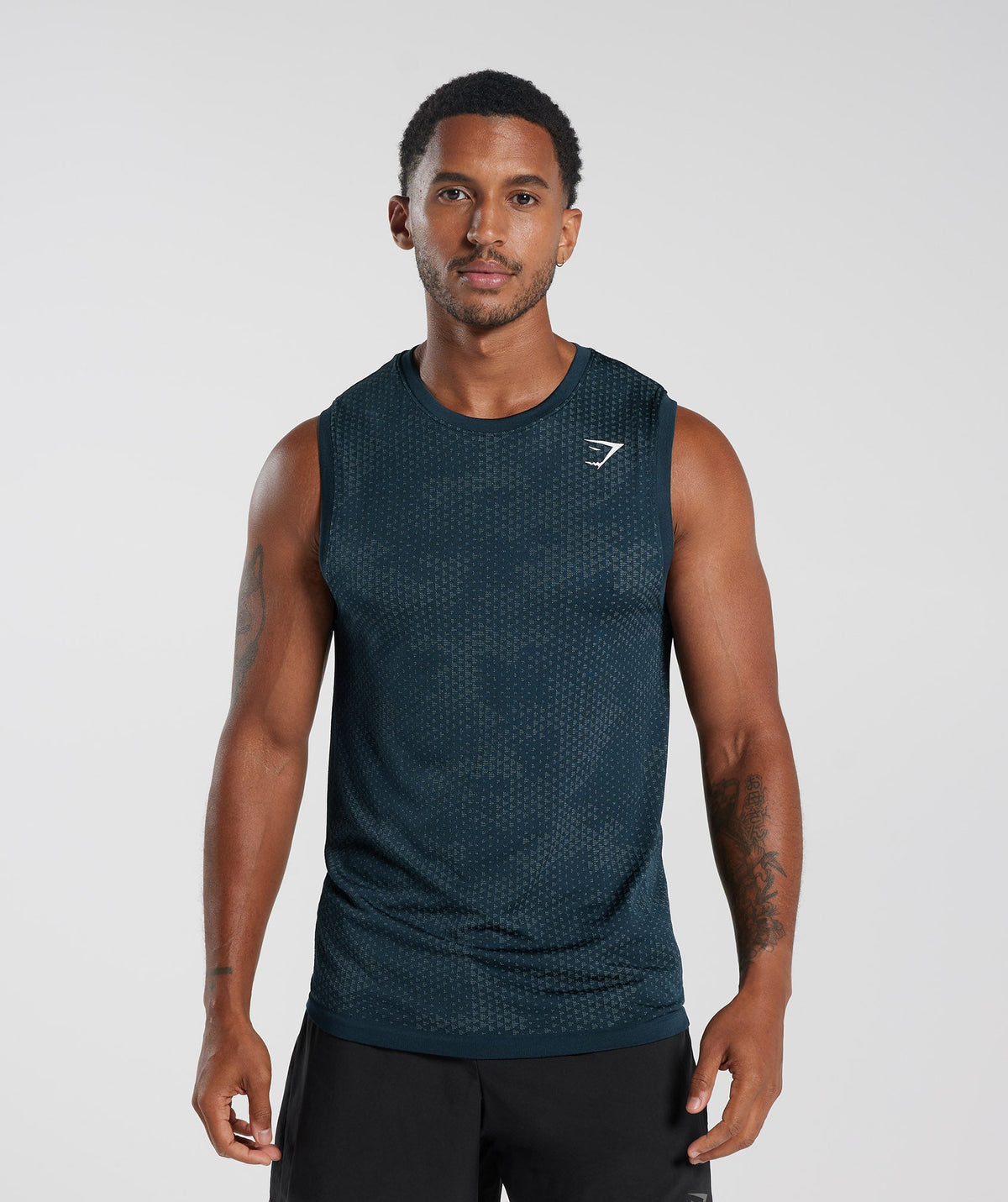 Gymshark Sport Seamless Tank - Drift Grey/Evening Blue | Gymshark