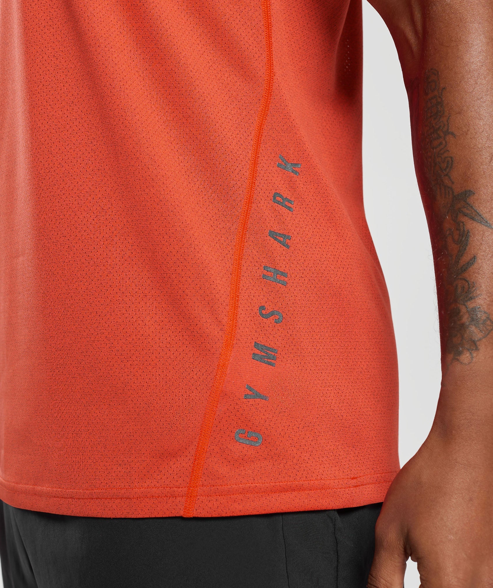 Sport T-Shirt in Electric Orange/Black Marl - view 6