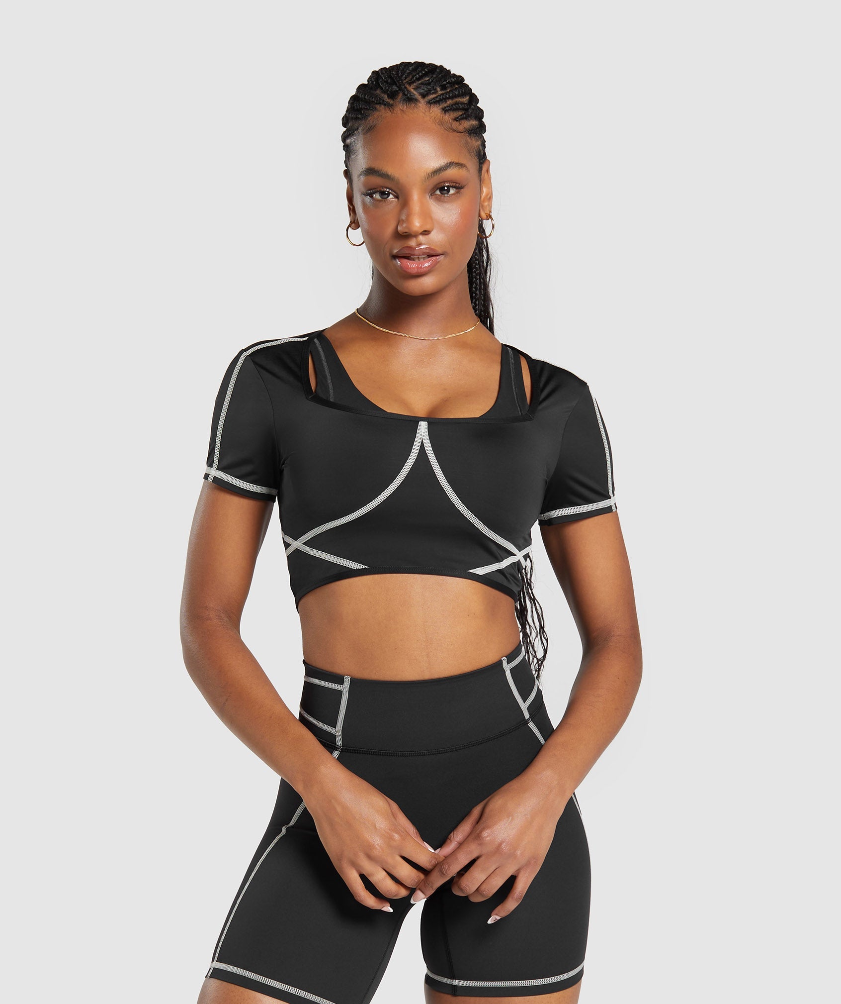 Gymshark Apex Limit Seamless Ruched Sports Bra - Black/Washed