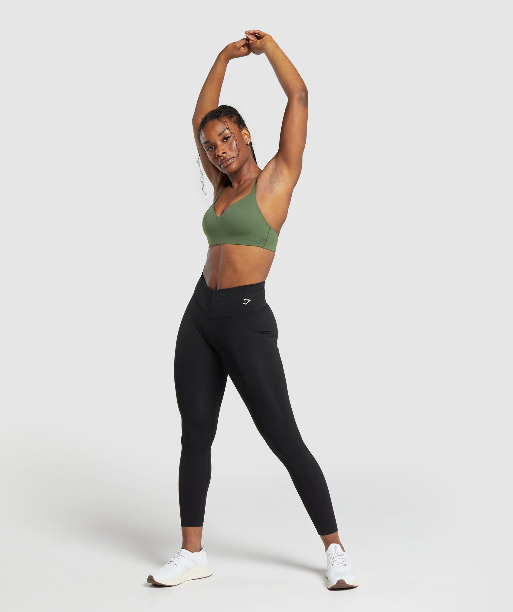 Strappy Back Light Support Sports Bra in Core Olive - view 4