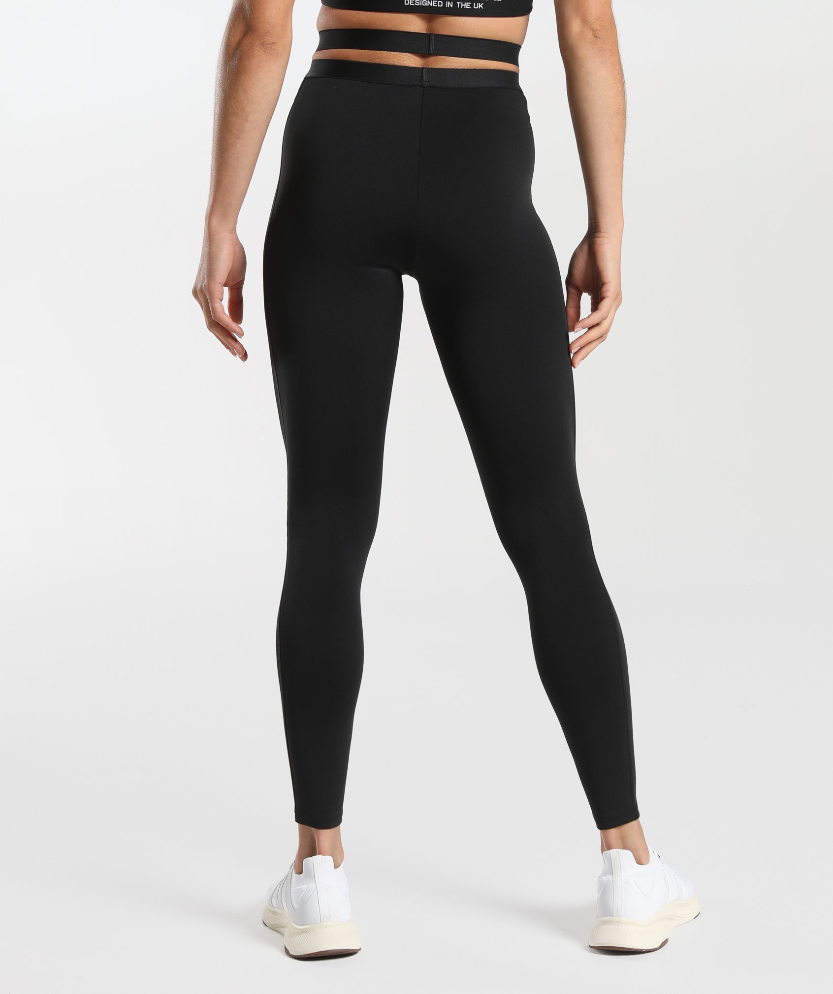 Strappy Waistband Leggings in Black - view 2