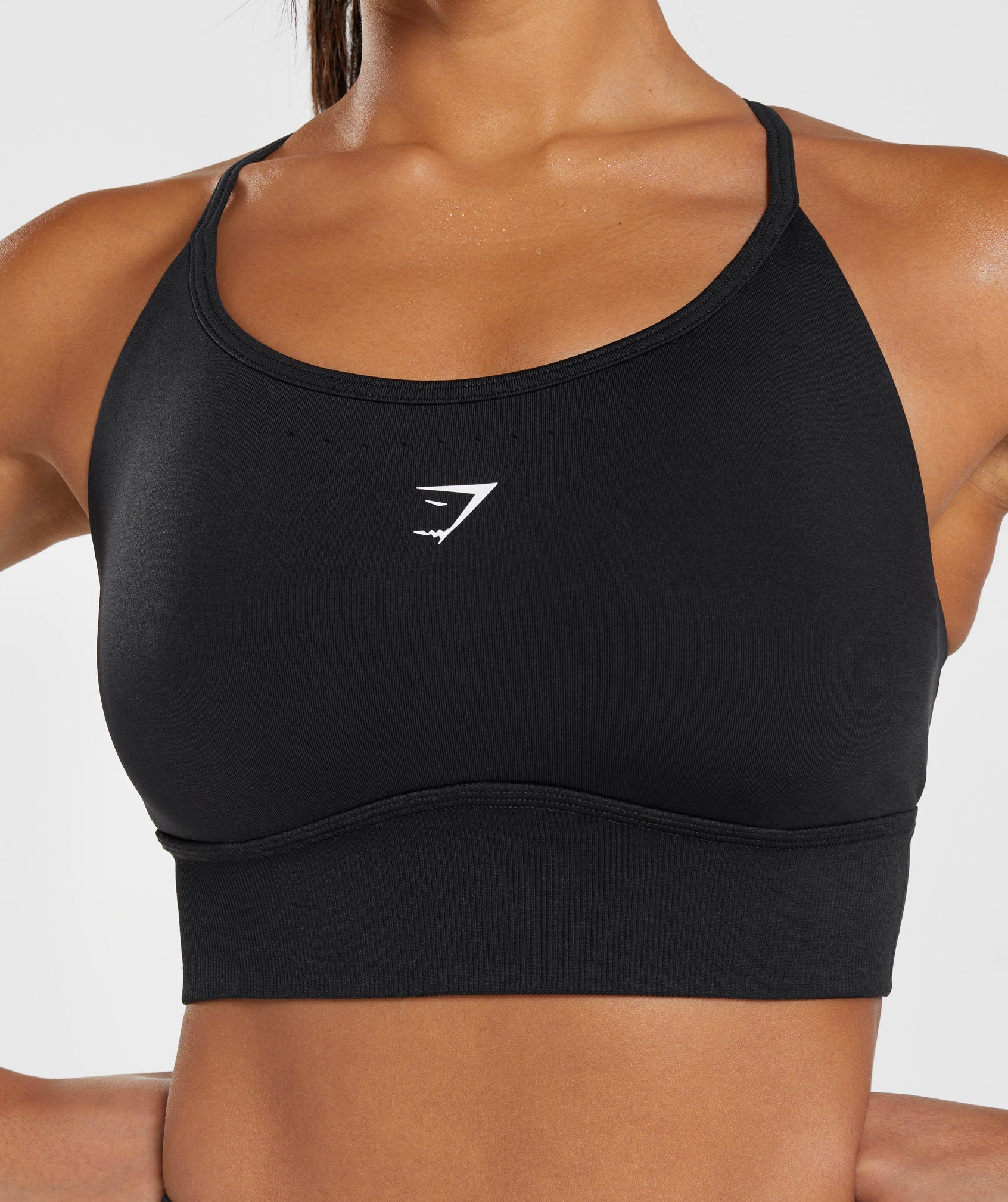 Sweat Seamless Longline Sports Bra in Black