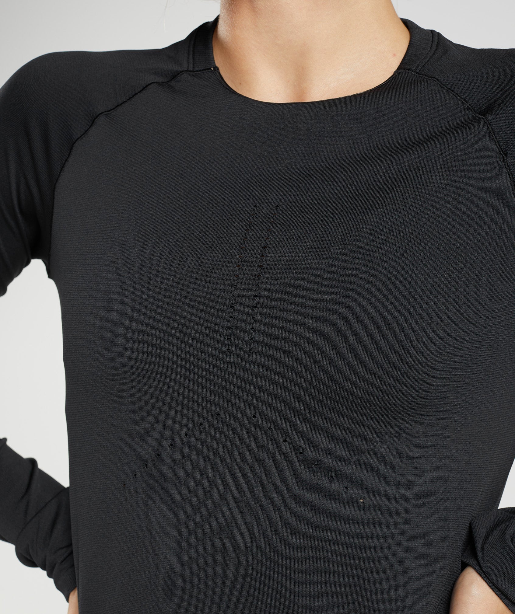 Sweat Seamless Long Sleeve Top in Black - view 5