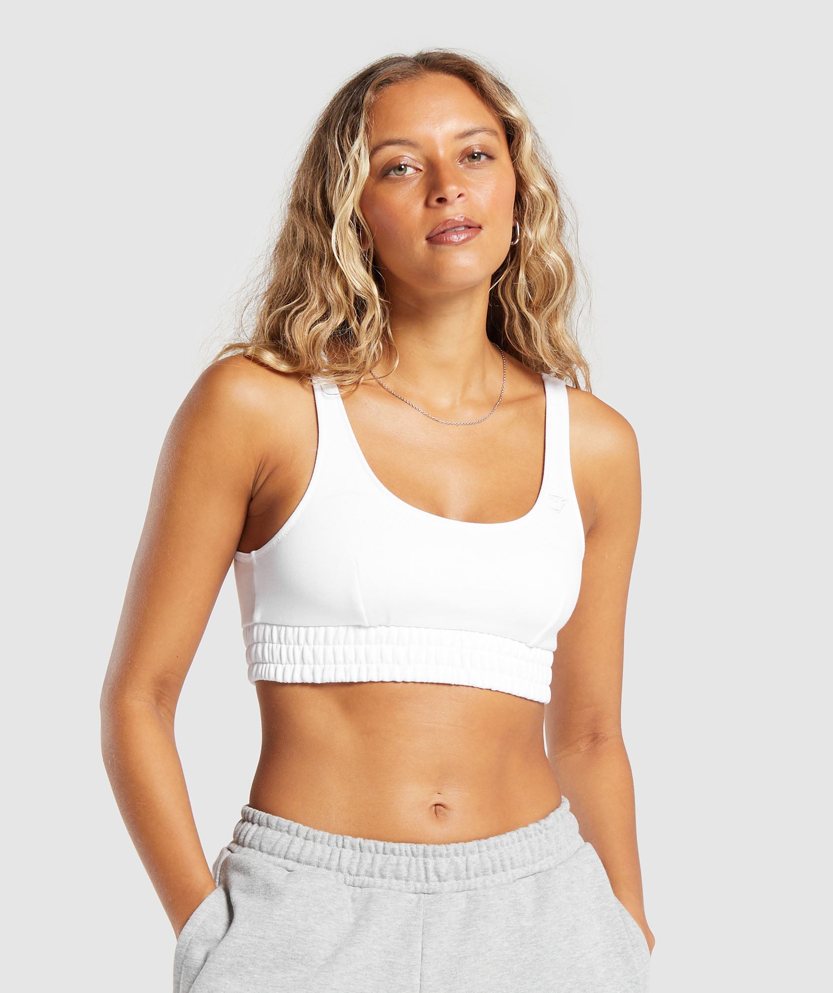 Sweatshirt Bralette in White