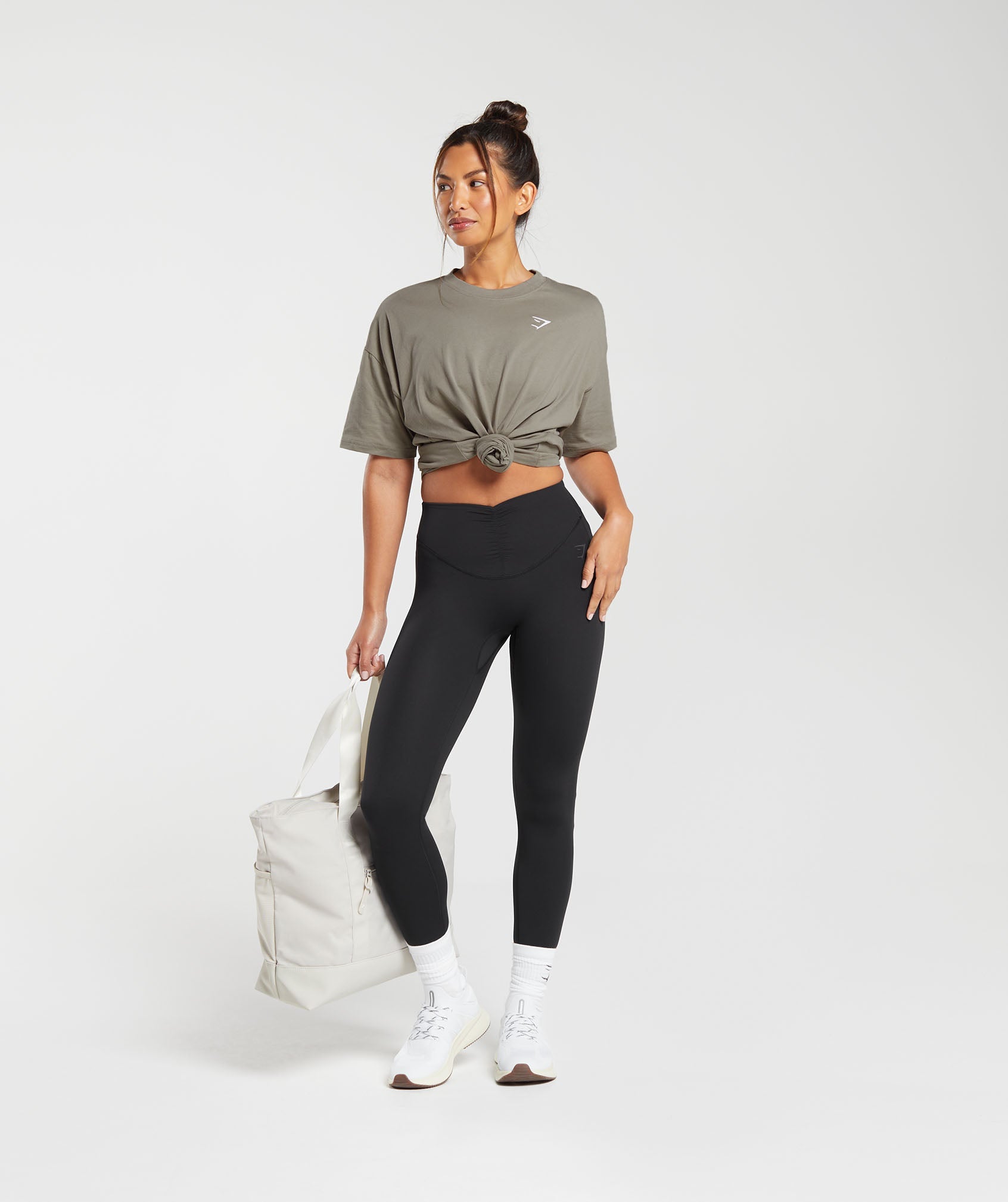 Training Oversized T-Shirt in Linen Brown - view 4