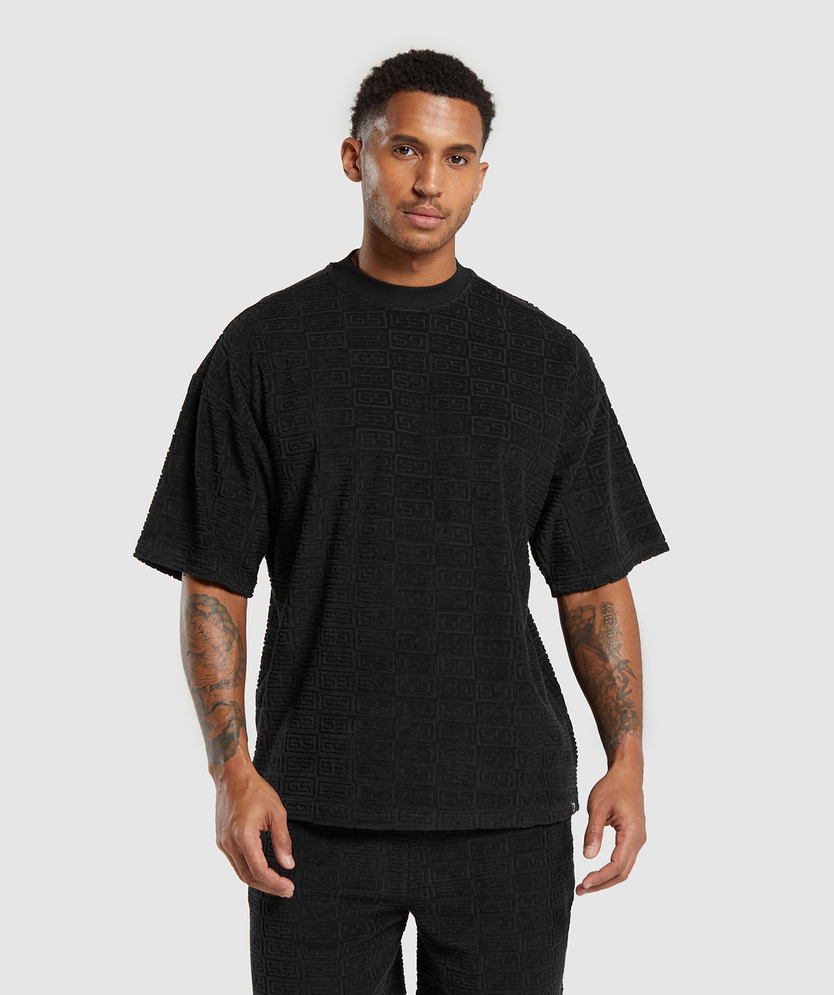 Towelling T-Shirt in Black