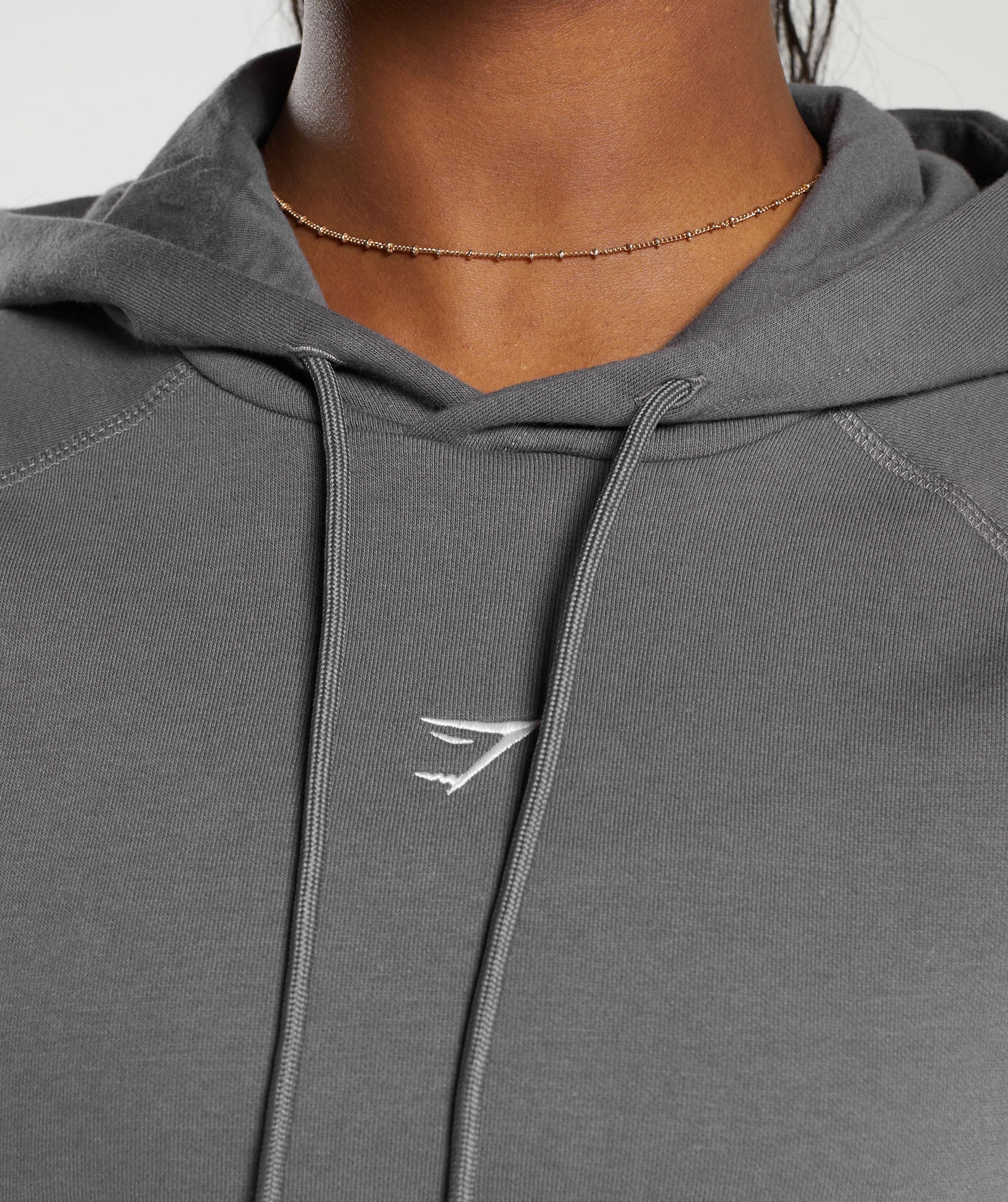 Training Fleece Cropped Hoodie in Brushed Grey - view 5