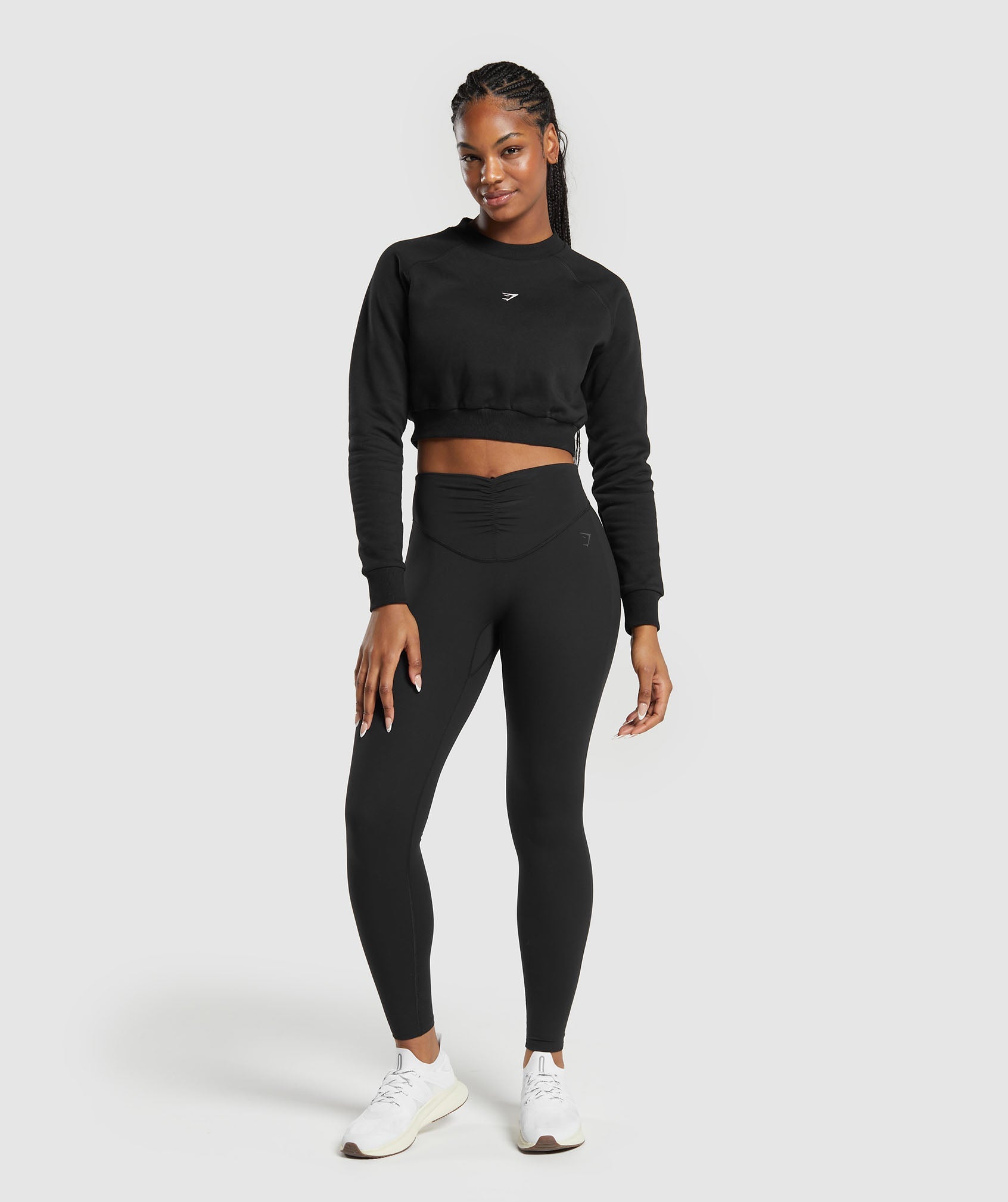 Training Fleece Cropped Sweatshirt in Black - view 4